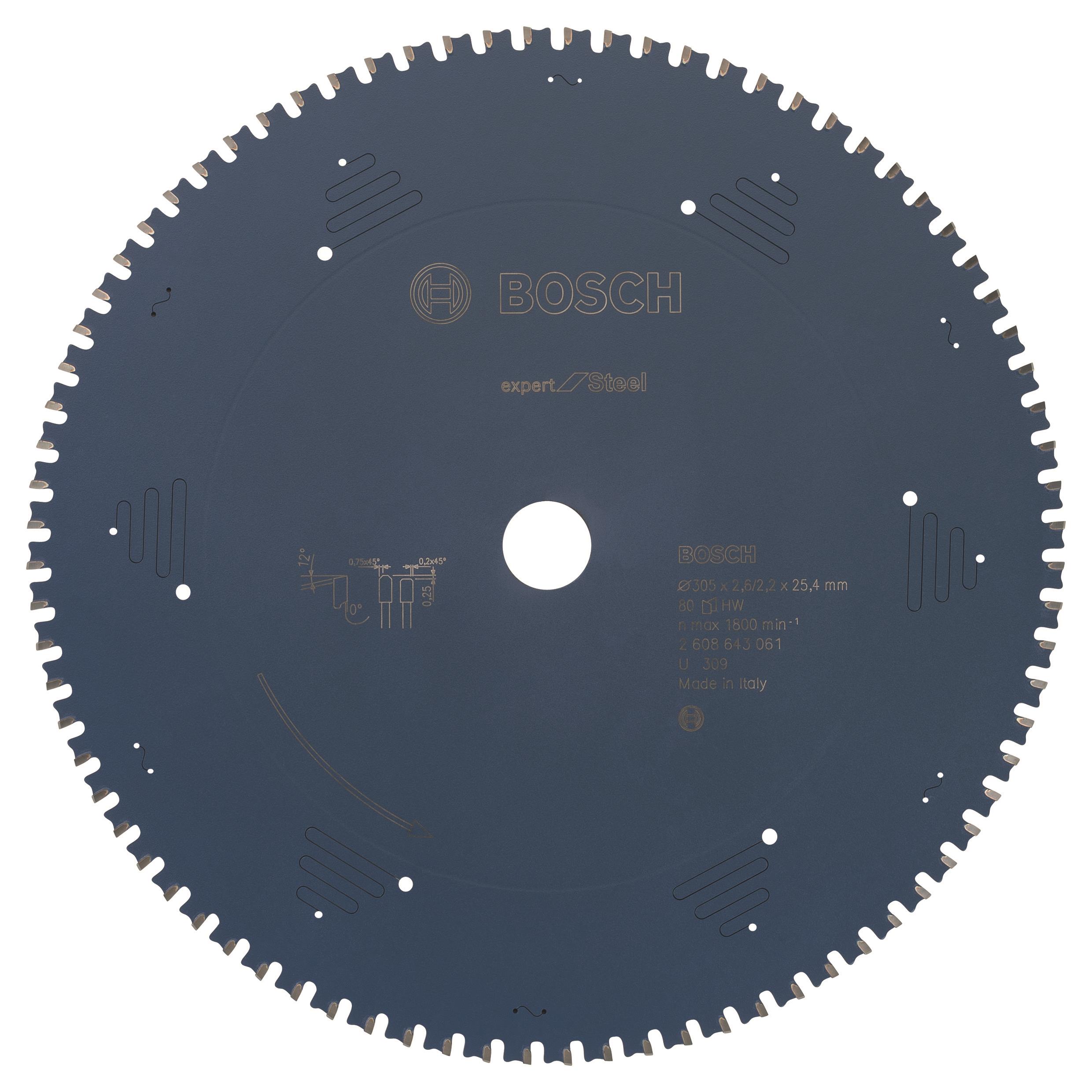 Bosch Pílový kotúč do okružných píl Expert for Steel 305 × 25,4 × 2,6 mm, 80 2.608.643.061