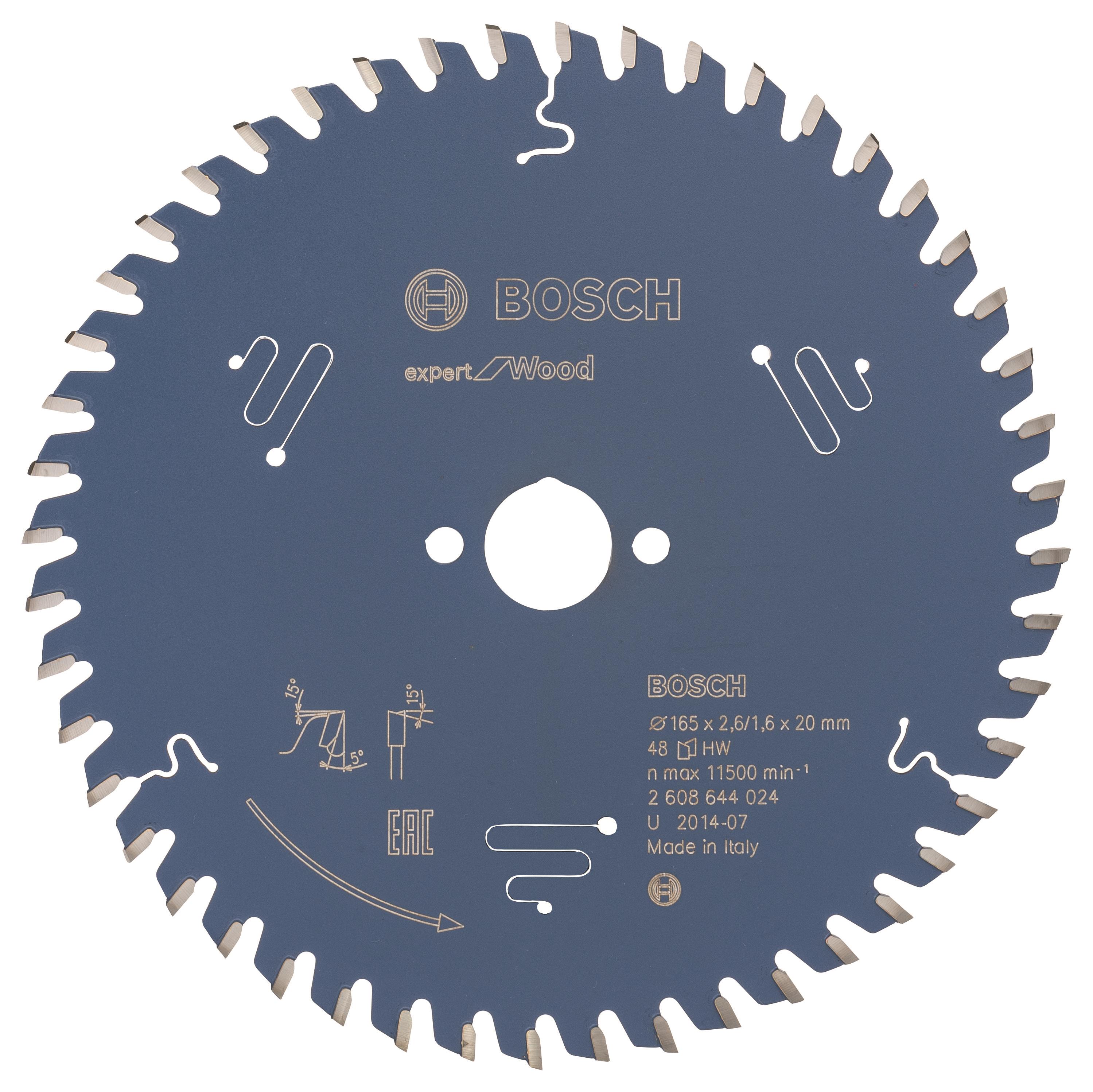 Bosch Pílový kotúč Expert for Wood 165 × 20 × 2,6 mm, 48 2.608.644.024