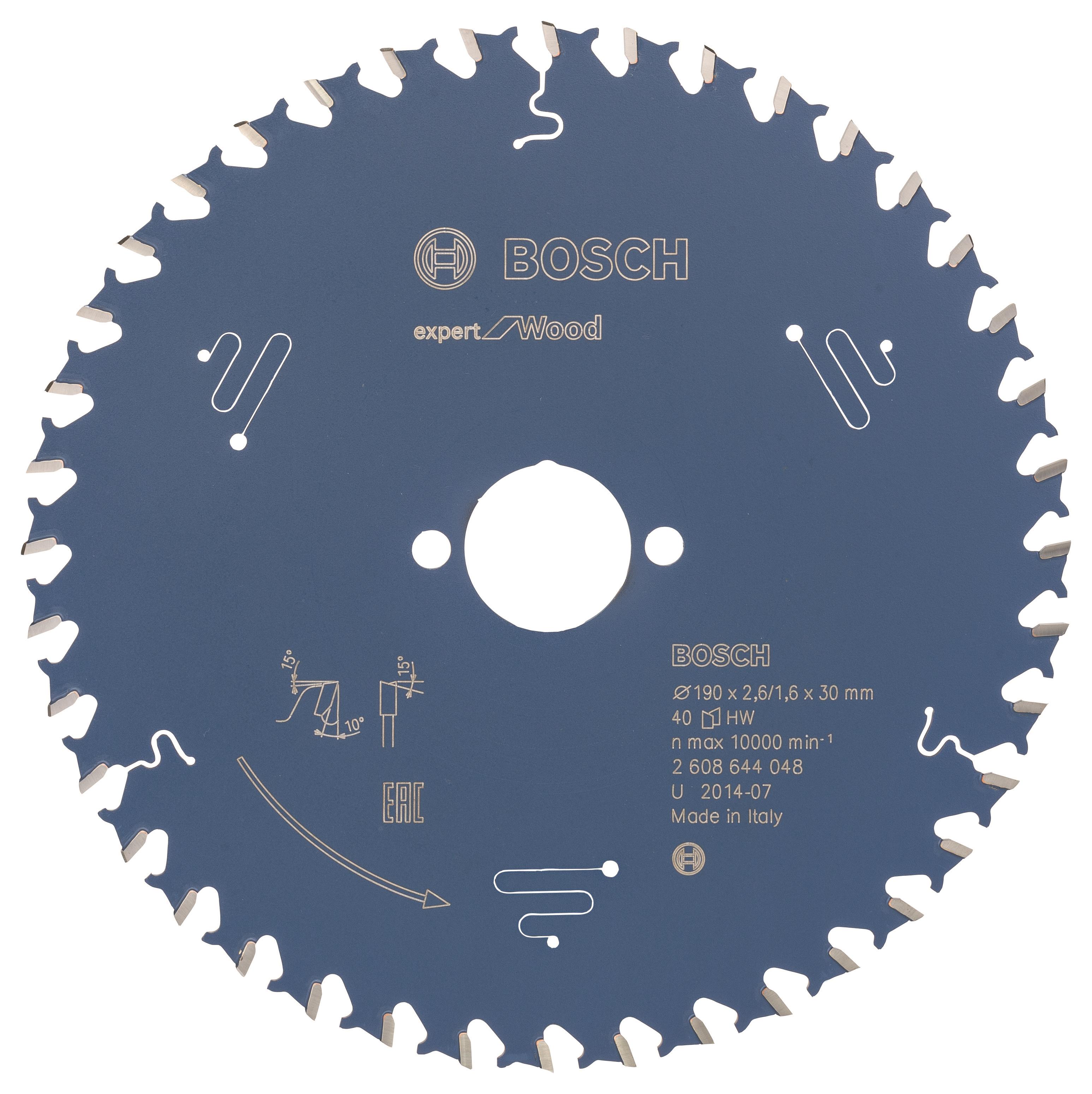 Bosch Pílový kotúč Expert for Wood 190 × 30 × 2,6 mm, 40 2.608.644.048