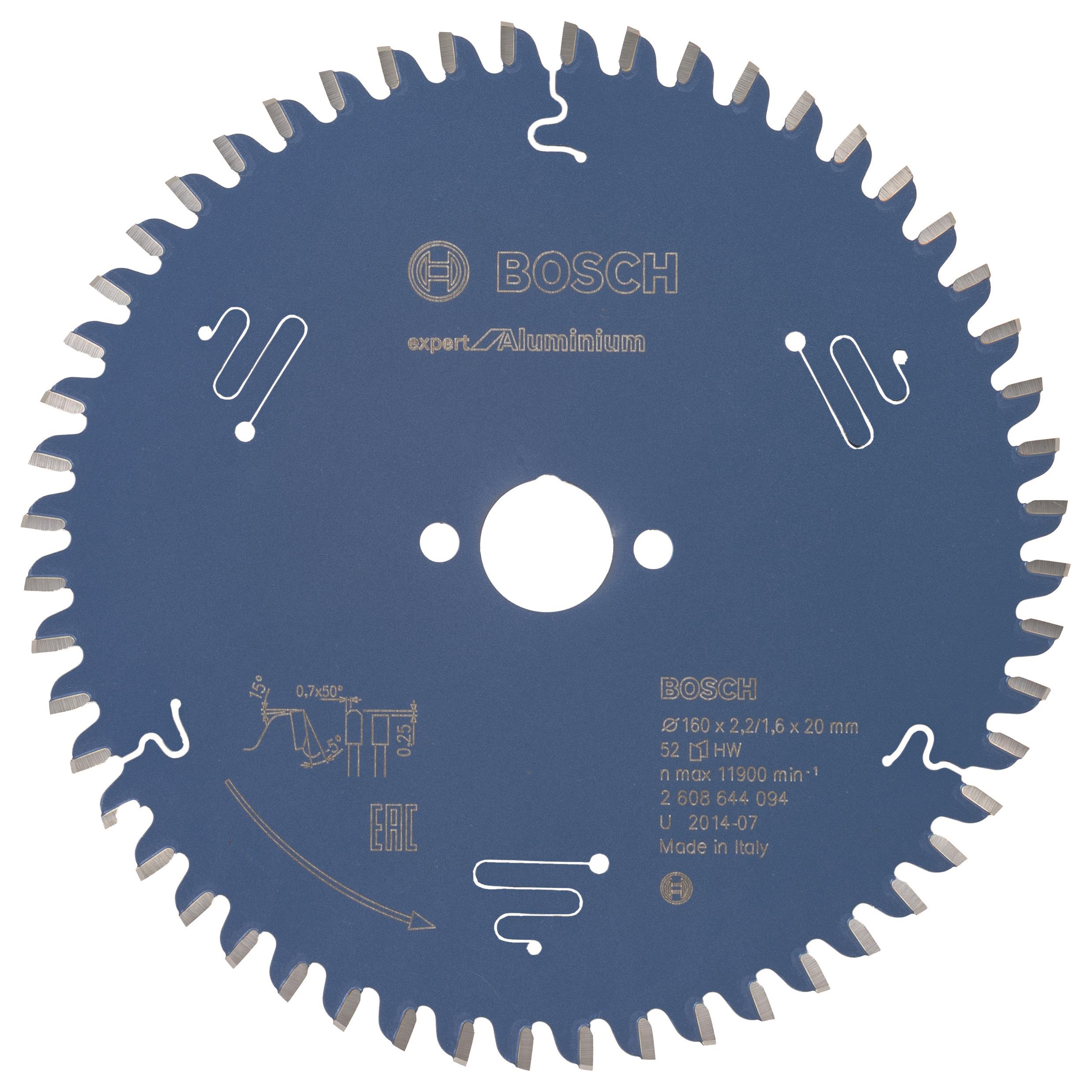 Bosch Pílový kotúč Expert for Aluminium 160 × 20 × 2,2 mm, 52 2.608.644.094