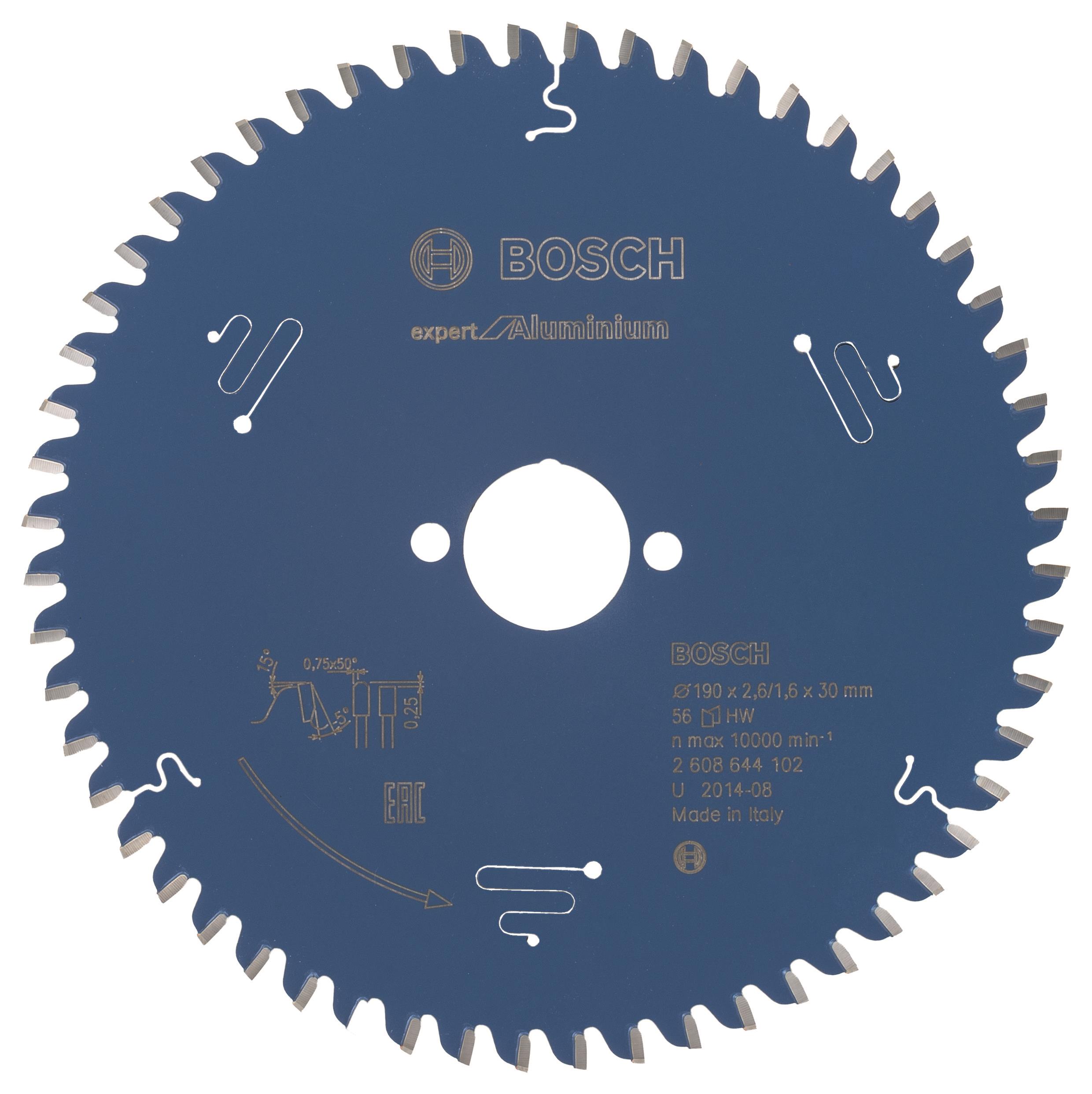 Bosch Pílový kotúč Expert for Aluminium 190 × 30 × 2,6 mm, 56 2.608.644.102