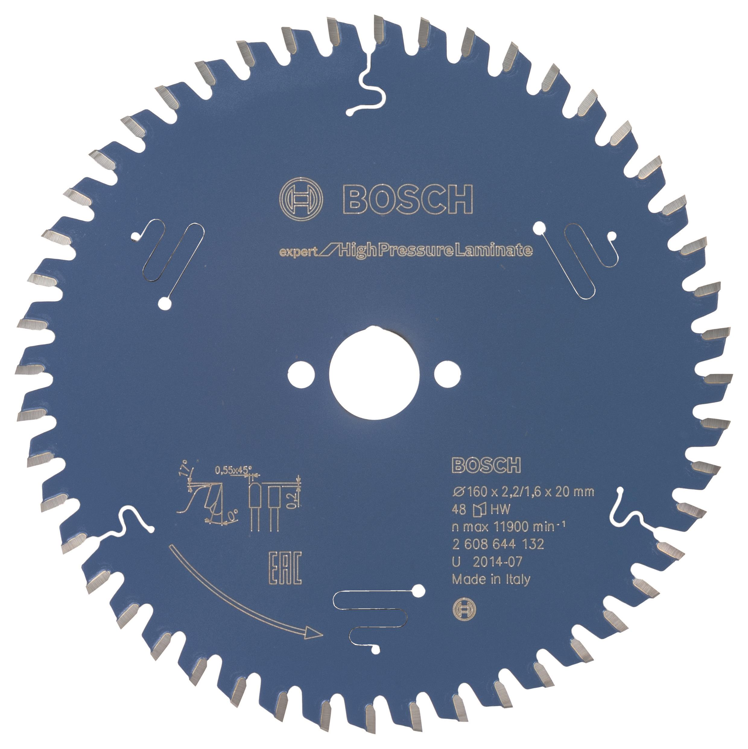 Bosch Pílový kotúč Expert for High Pressure Laminate 160 × 20 × 2,2 mm, 48 2.608.644.132
