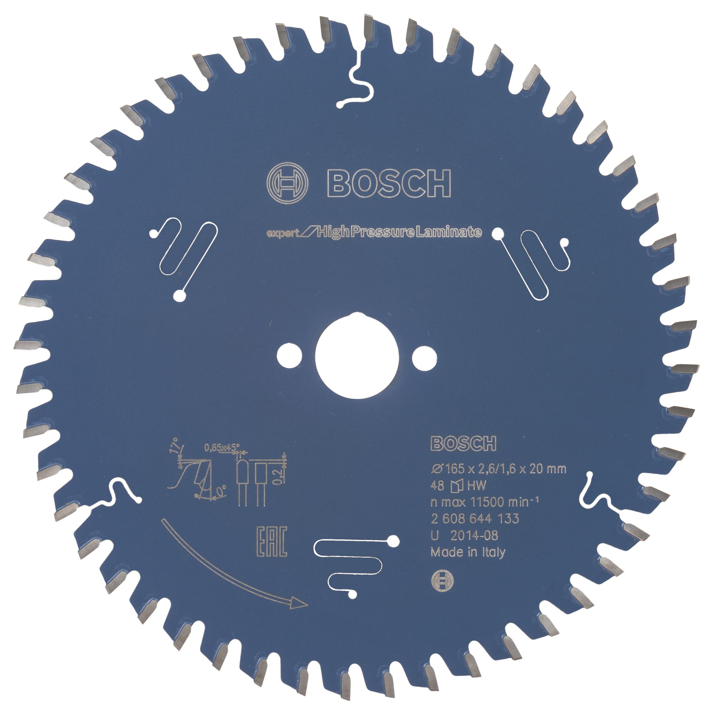 Bosch Pílový kotúč Expert for High Pressure Laminate 165 × 20 × 2,6 mm, 48 2.608.644.133
