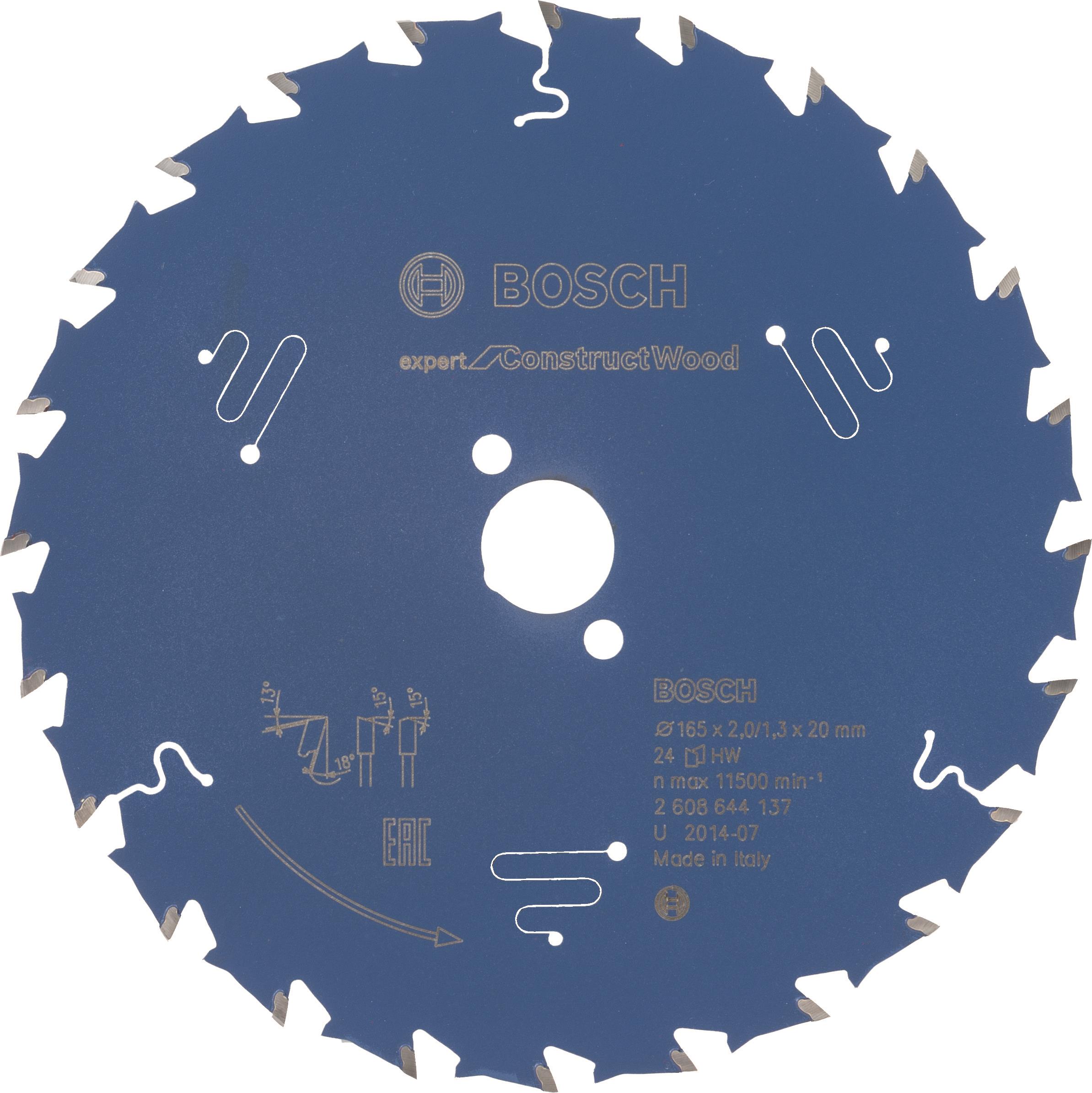 Bosch Pílový kotúč Expert for Construct Wood 165 × 20 × 2,0 mm, 24 2.608.644.137