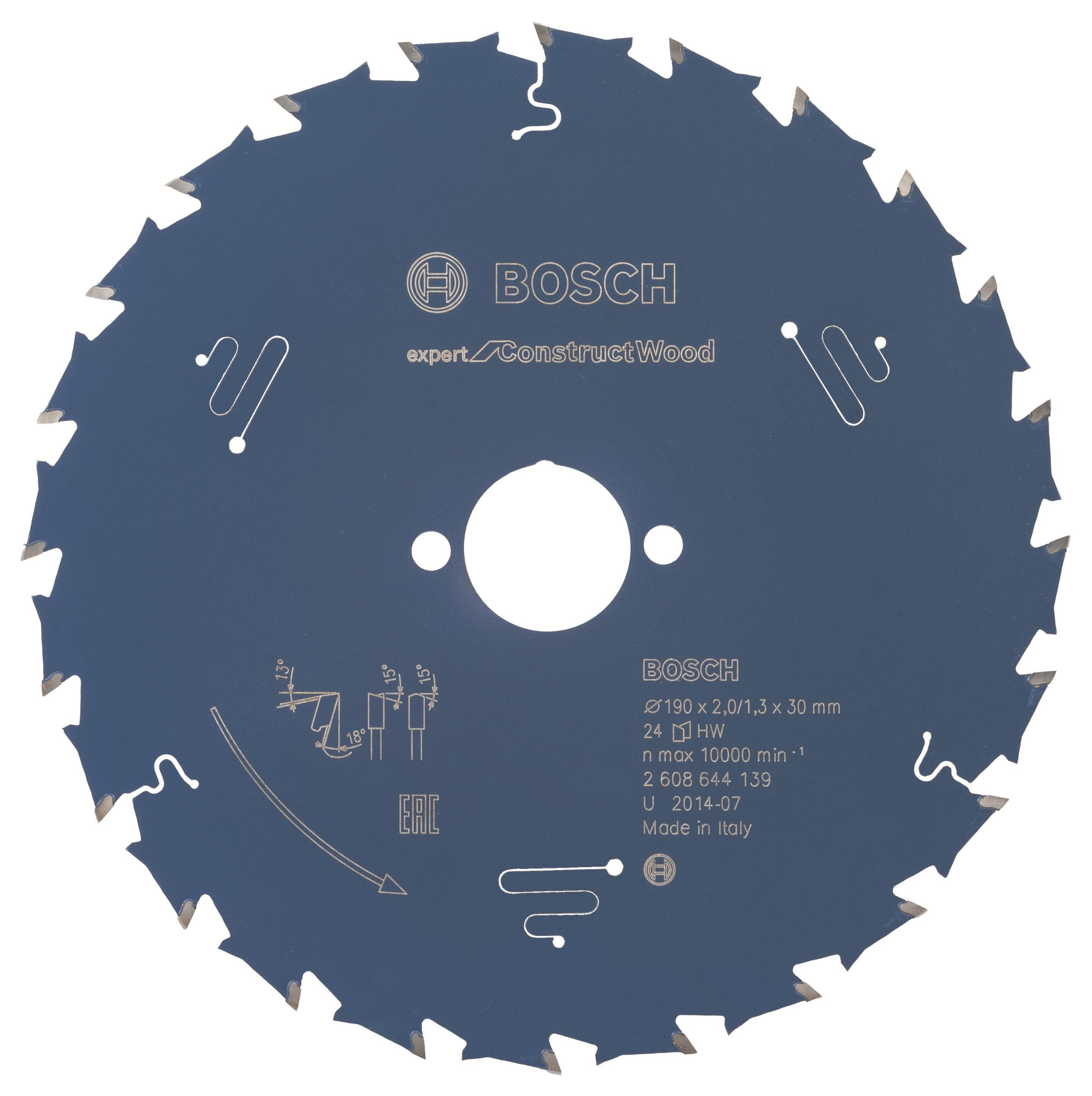 Bosch Pílový kotúč Expert for Construct Wood 190 × 30 × 2,0 mm, 24 2.608.644.139