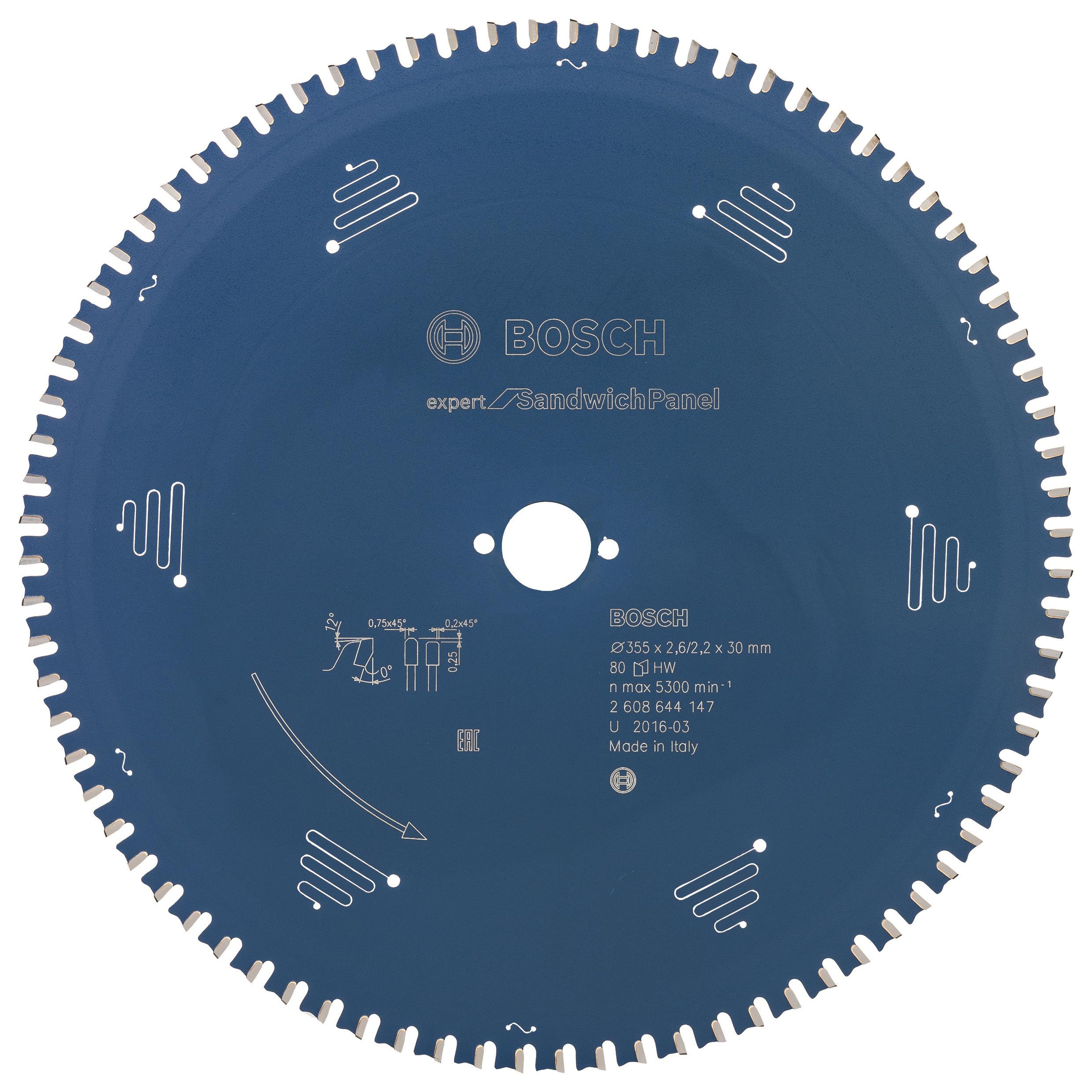 Bosch Pílový kotúč Expert for Sandwich Panel 355 × 30 × 2,6 mm, 80 2.608.644.147