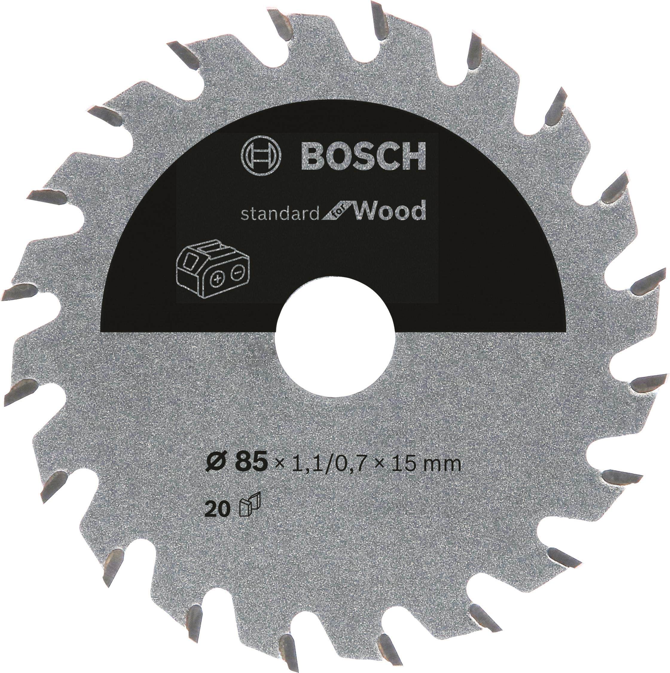 Bosch Pílový kotúč Standard for Wood pre akumulátorové píly 85×1,1/0,7×15 T20 2.608.837.666
