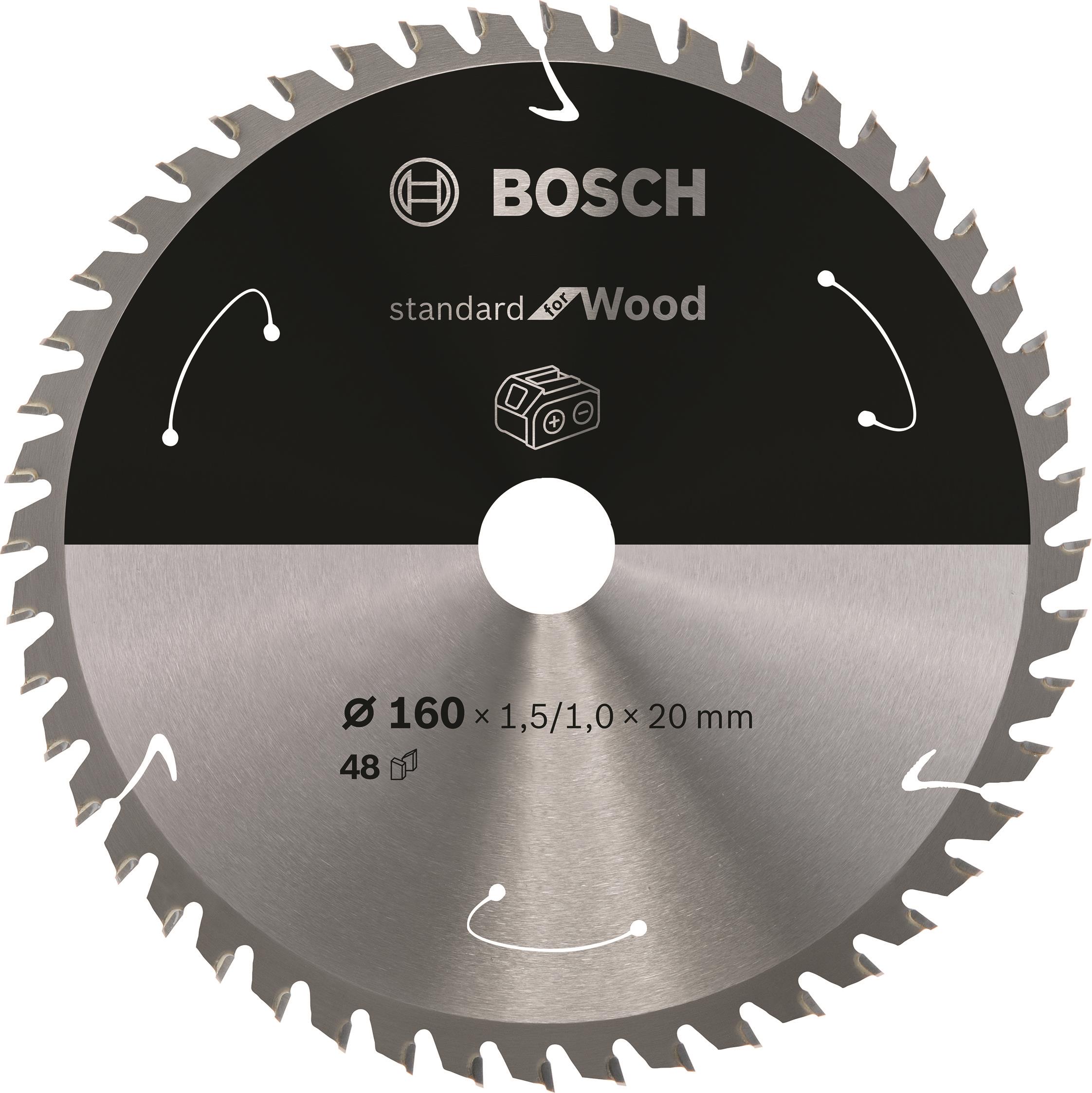 Bosch Pílový kotúč Standard for Wood pre akumulátorové píly 160 × 1,5/1 × 20 T48 2.608.837.678