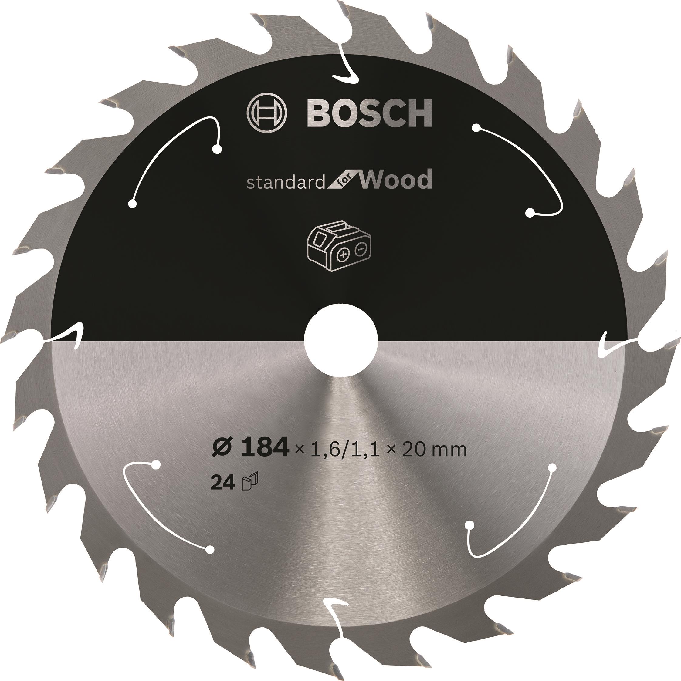 Bosch Pílový kotúč Standard for Wood pre akumulátorové píly 184 × 1,6/1,1 × 20 T24 2.608.837.702