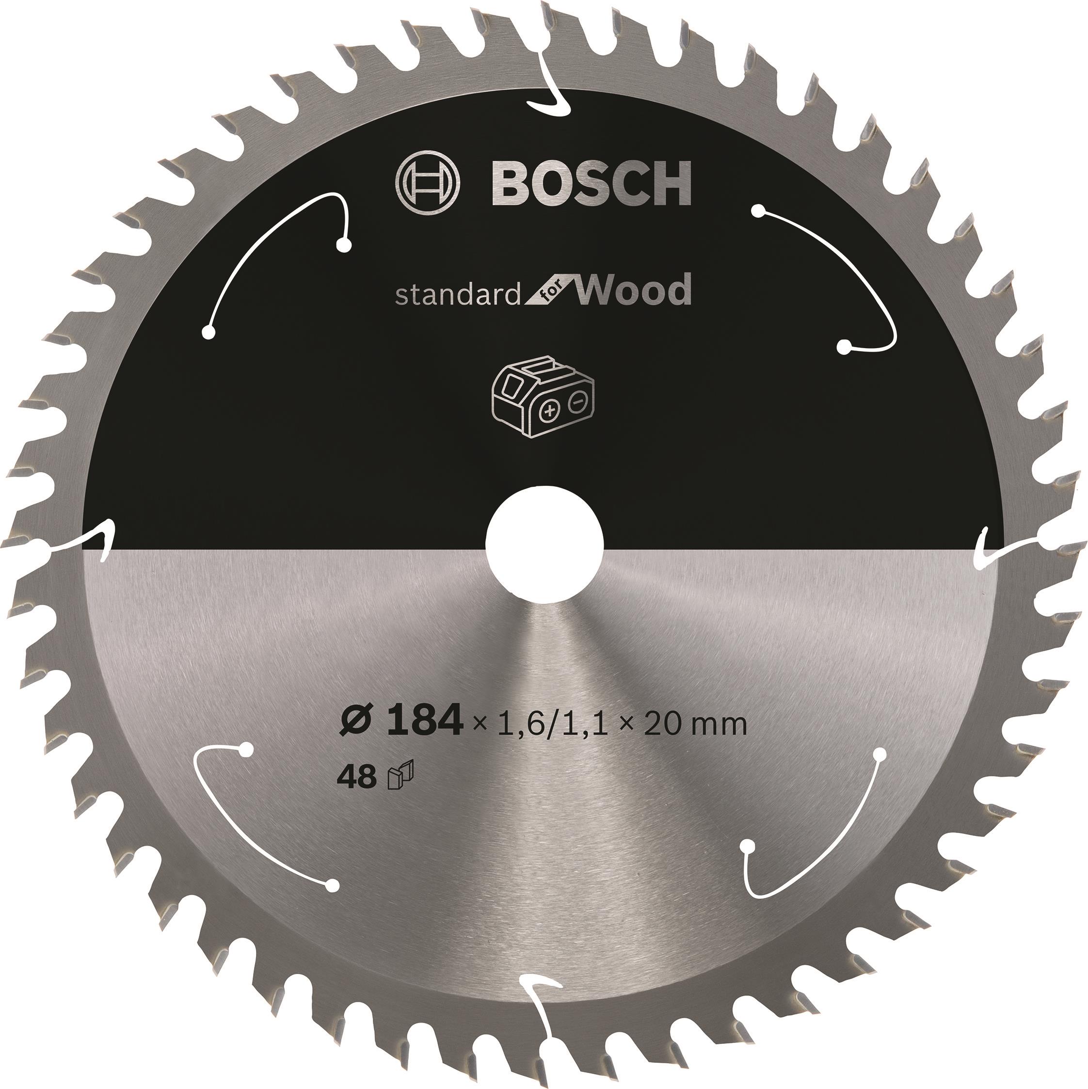 Bosch Pílový kotúč Standard for Wood pre akumulátorové píly 184 × 1,6/1,1 × 20 T48 2.608.837.703