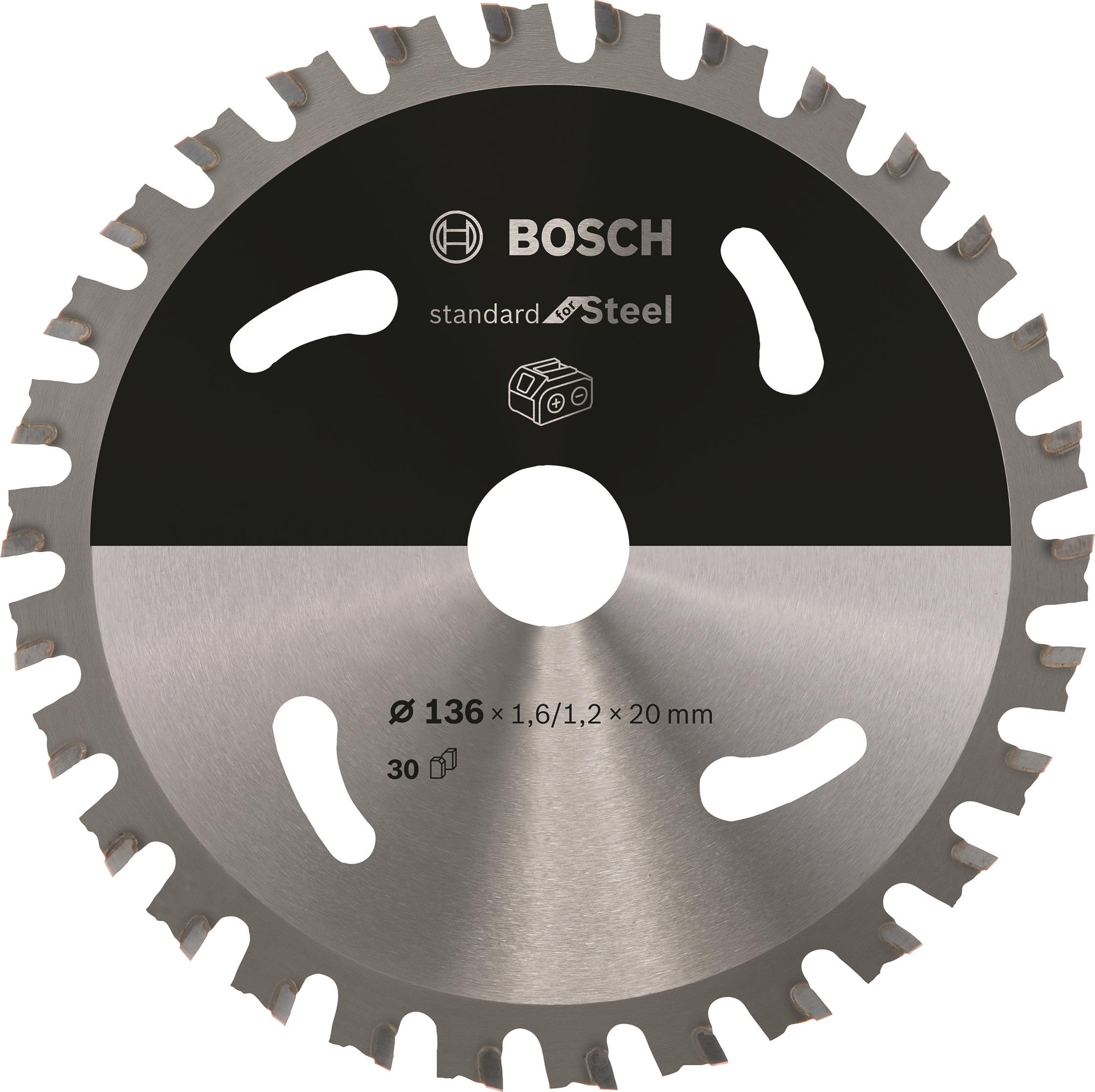 Bosch Pílový kotúč Standard for Steel na akumulátorové píly 136 × 1,6/1,2 × 20 T30 2.608.837.746