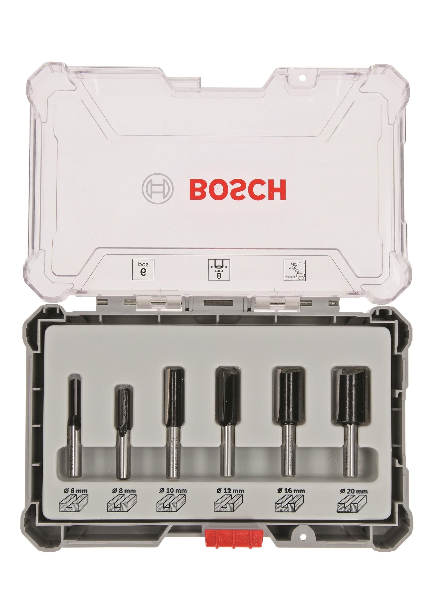 BOSCH Súprava fréz, 6 ks, drážkovacie frézy s 8 mm vretenom 2.607.017.466