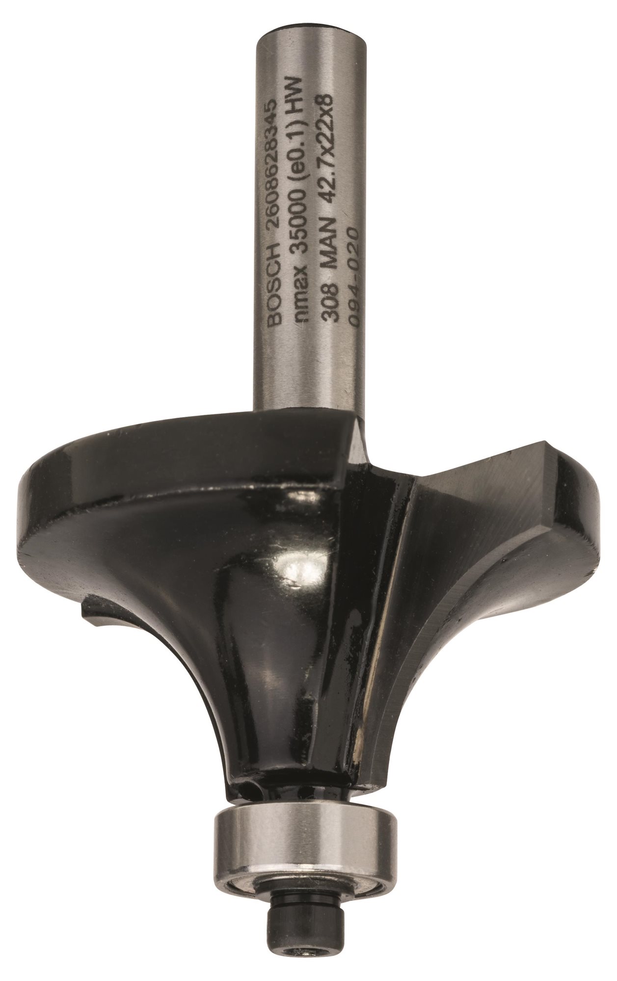 BOSCH Zaoblovacia fréza, 8 mm, R1 15 mm, L 22 mm, G 66 mm 2.608.628.345