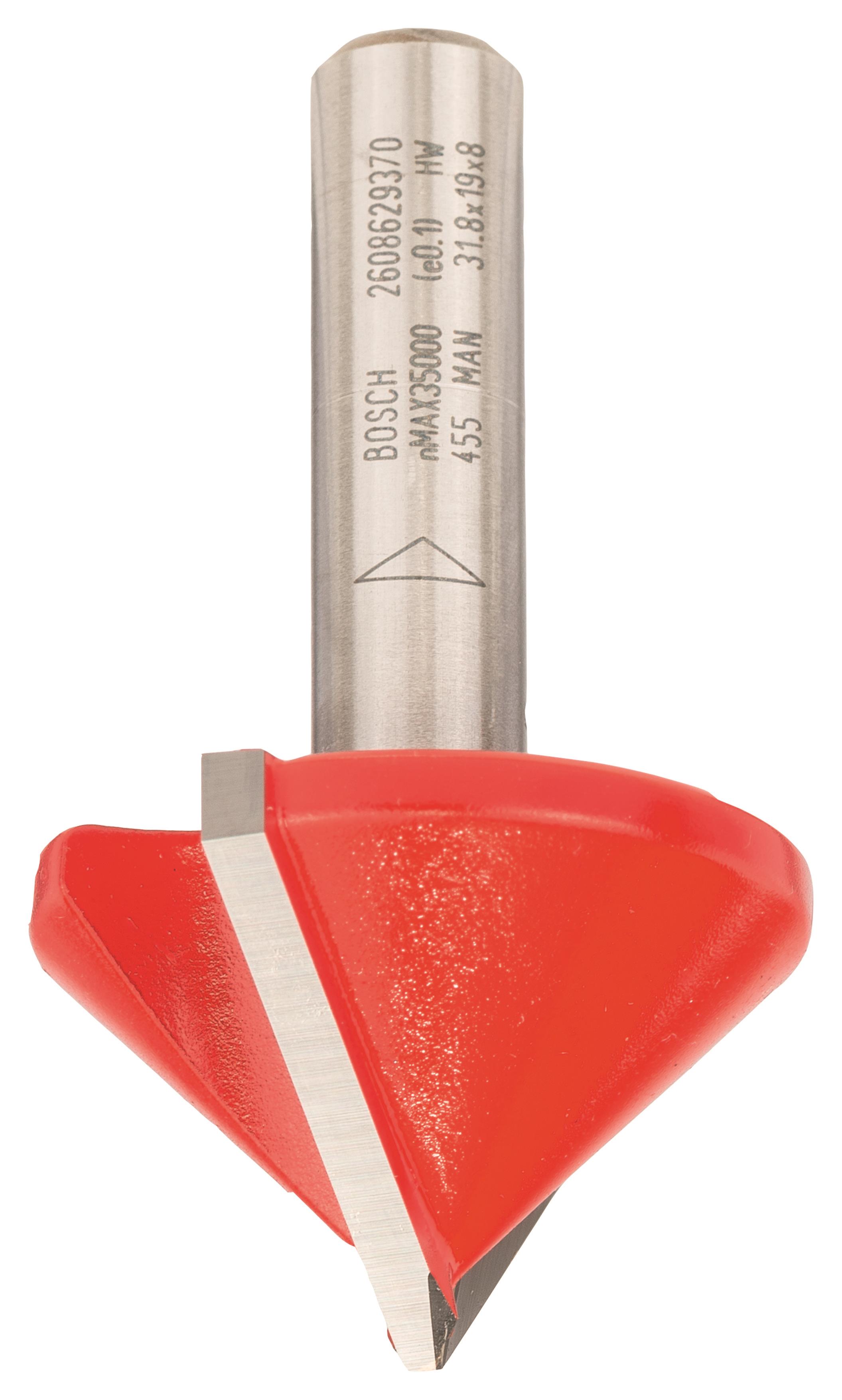 BOSCH fréza v tvare V, Expert for Wood, 8 mm, D 31,8 mm, L 19 mm, G 51 mm, G 90° 2.608.629.