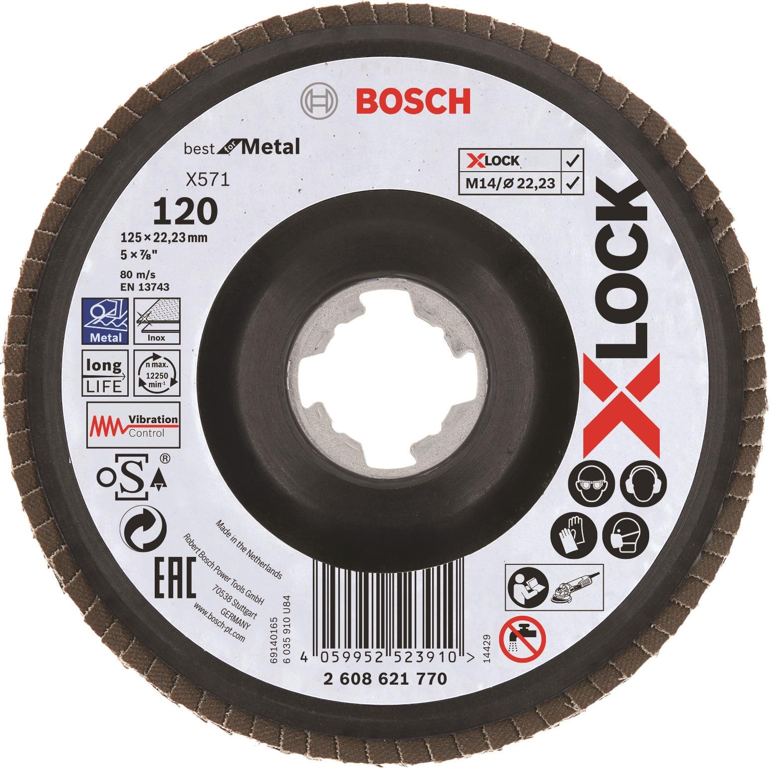 BOSCH Best for Metal systému X-LOCK, šikmá verzia, plastový list, O 125 mm, G 120, X571 2.608.621.770