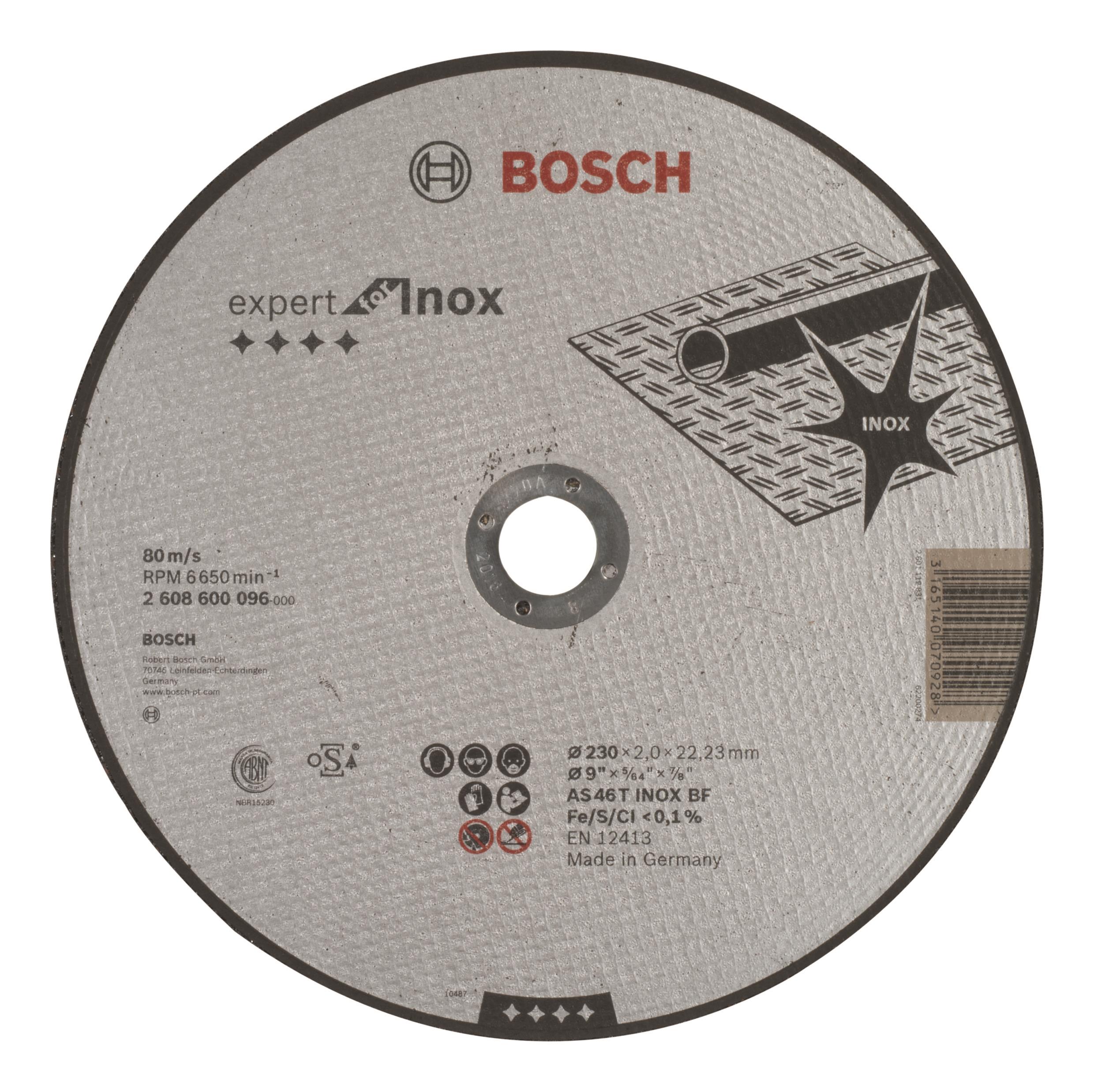 BOSCH Deliaci kotúč rovný Expert for Inox AS 46 T INOX BF, 230 mm, 2,0 mm 2.608.600.096