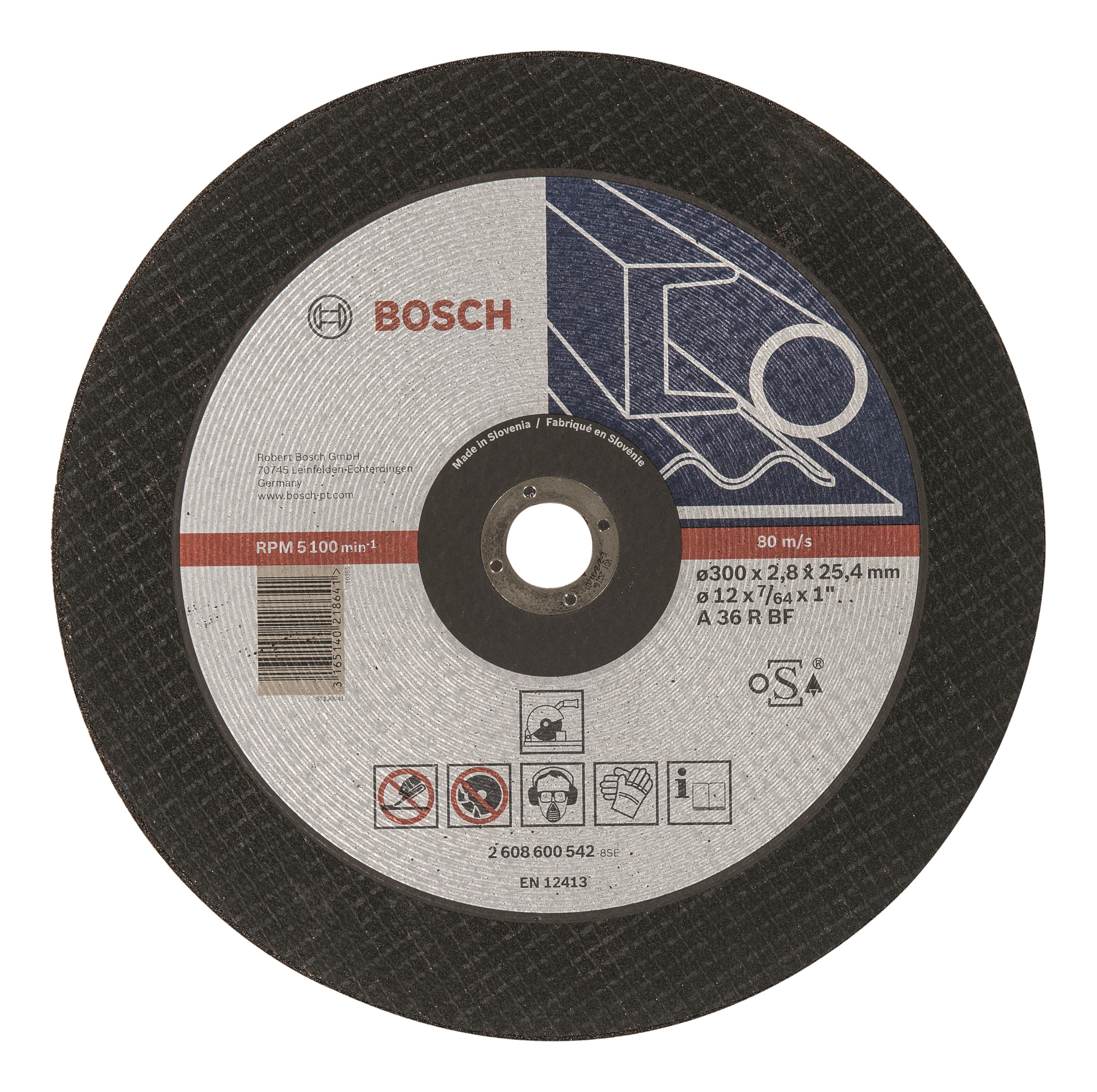 BOSCH Deliaci kotúč rovný Expert for Metal A 36 R BF, 300 mm, 25,40 mm, 2,8 mm 2.608.600.542