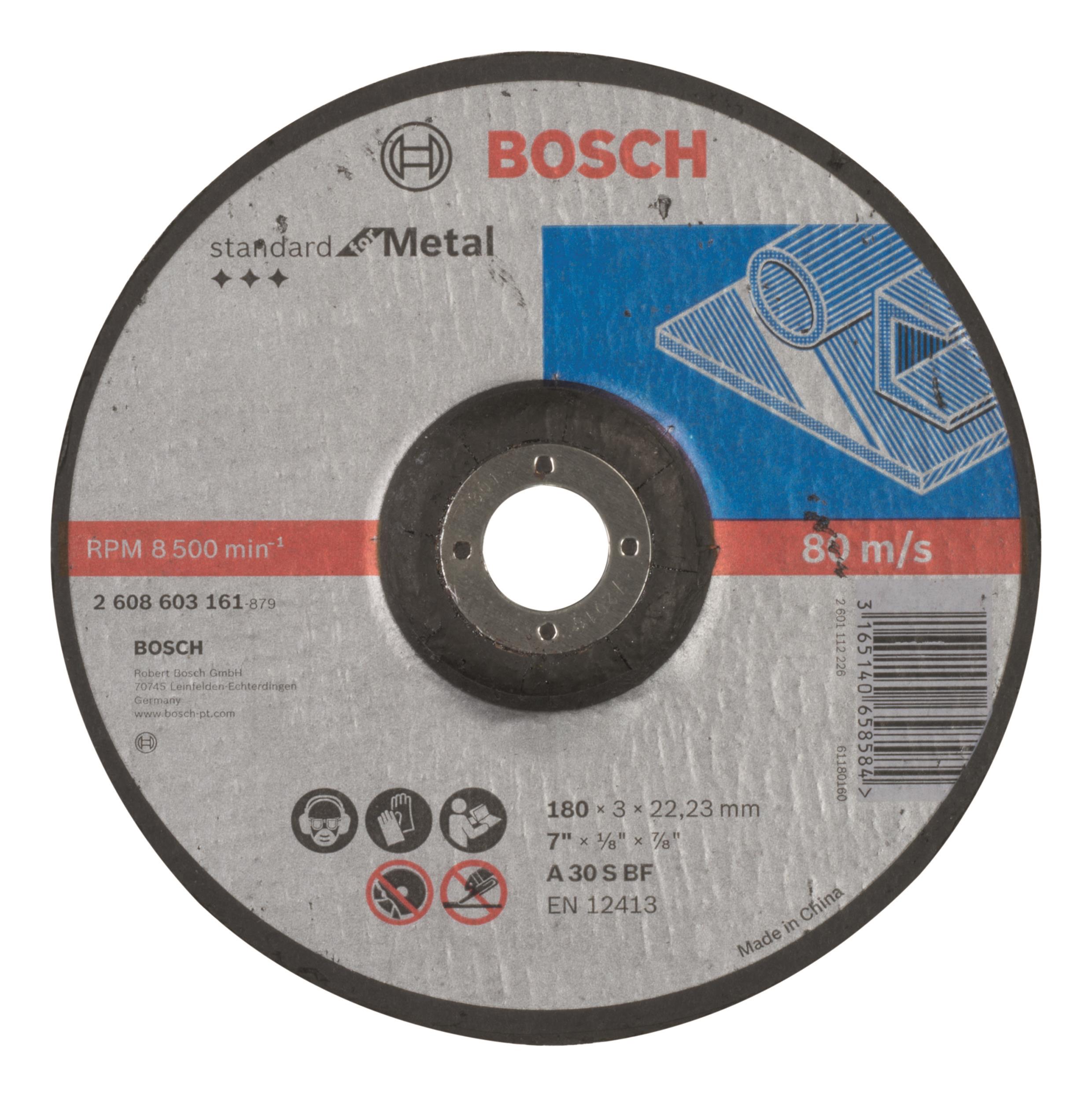 BOSCH Deliaci kotúč profilovaný Standard for Metal A 30 S BF, 180 mm, 22,23 mm, 3,0 mm 2.608.603.161