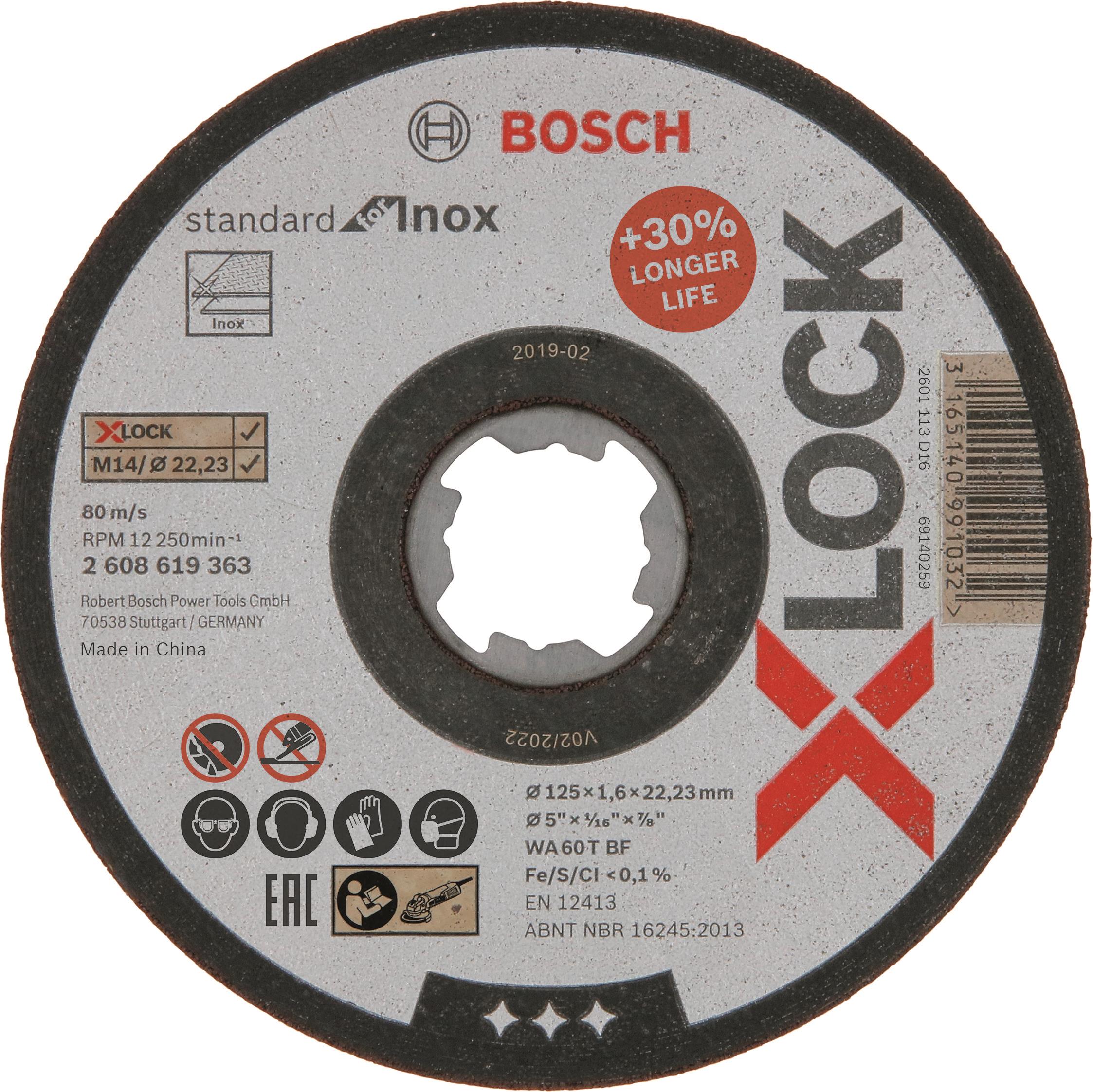 BOSCH X-LOCK Standard for Inox 125 × 1,6 mm T41 2.608.619.363