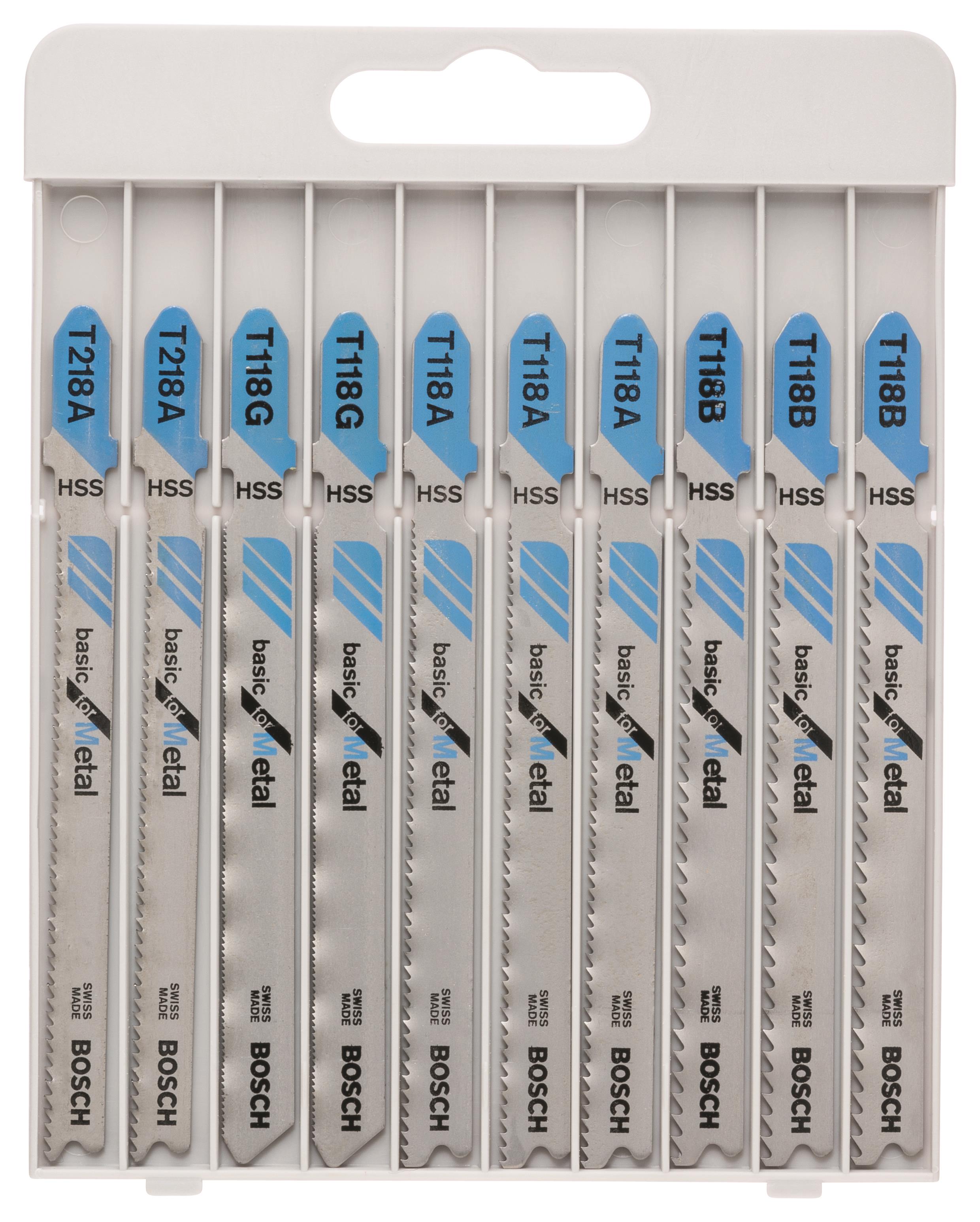 BOSCH 10-dielna sada pílových plátkov pre kmitacie píly Basic for Metal 2.607.010.631