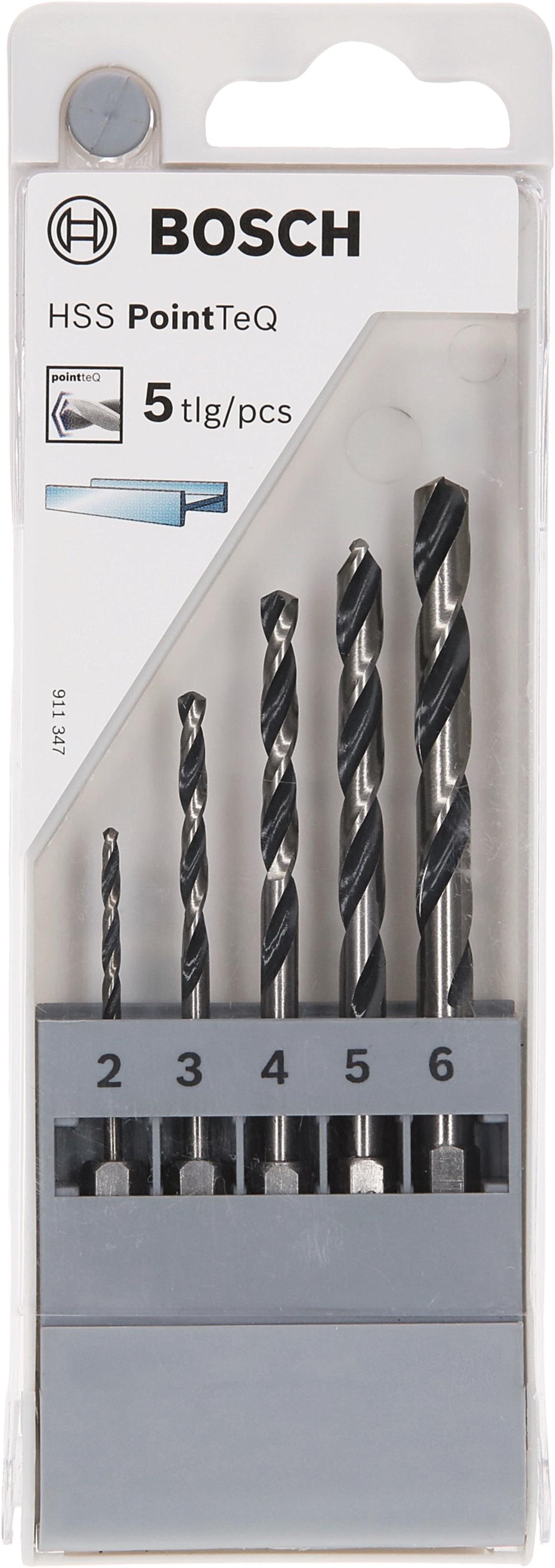 BOSCH 5-dielna sada špirálových vrtákov HSS PointTeQ Hex 2 – 6 mm 2.607.002.824