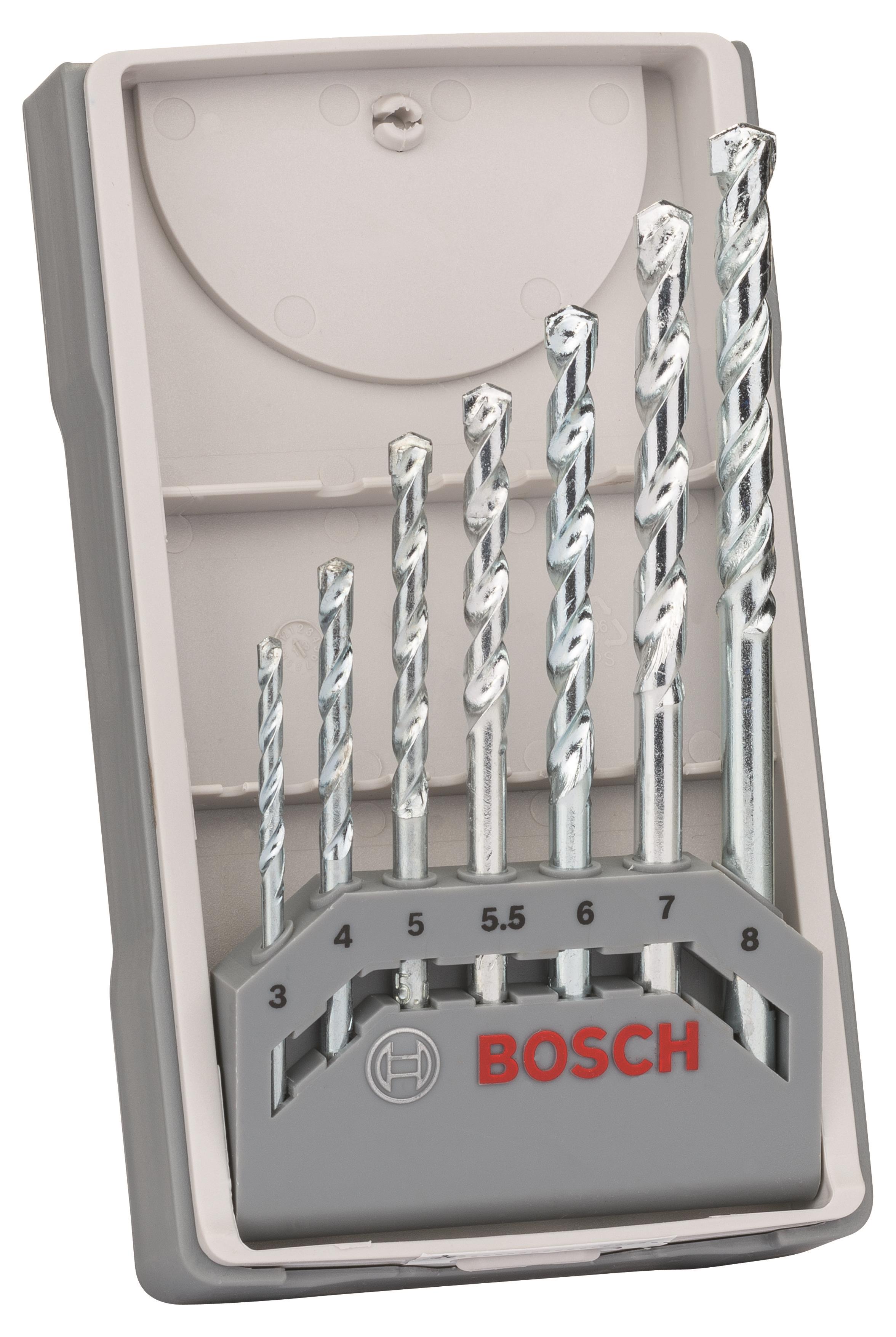BOSCH Súprava špirálových vrtákov do muriva CYL-1, 3/4/5/5,5/6/7/8 mm, 7 kusov 2.607.017.035