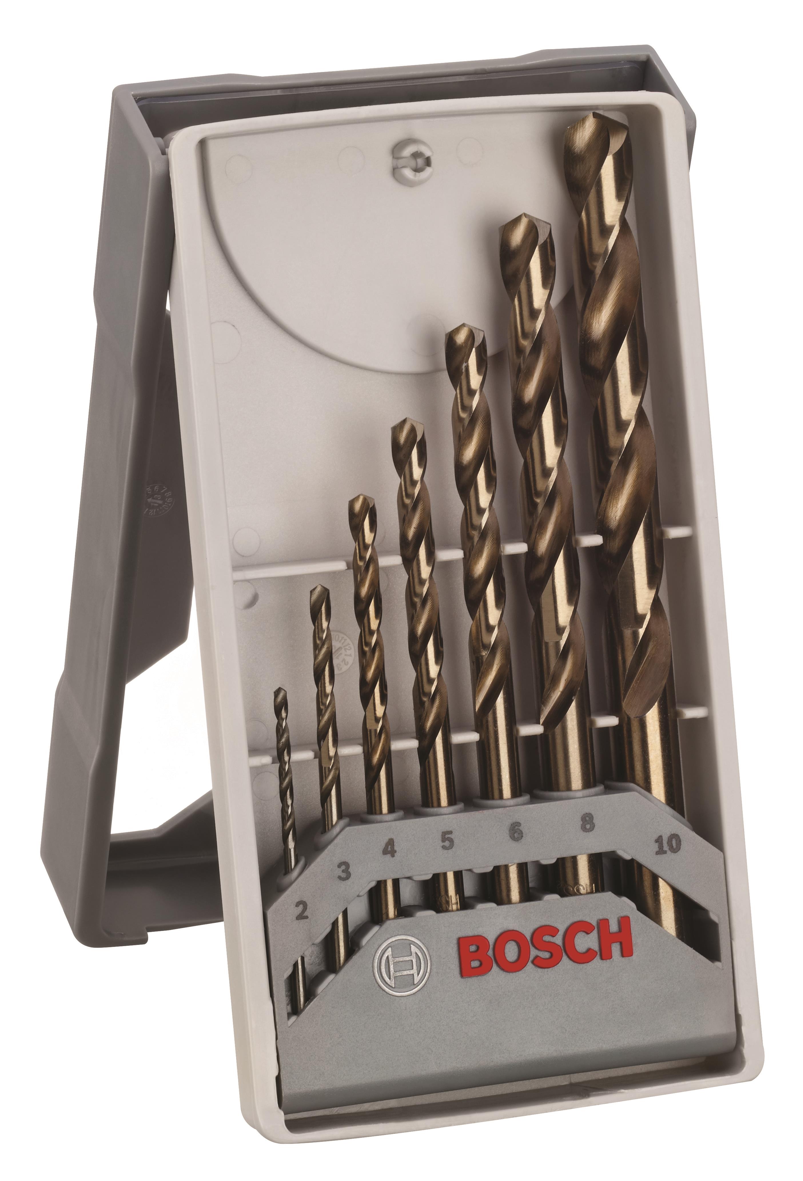 BOSCH 7-dielna súprava špirálových vrtákov do kovu HSS-Co, Mini-X-Line, 135° 2 – 10 mm 2.608.589.296