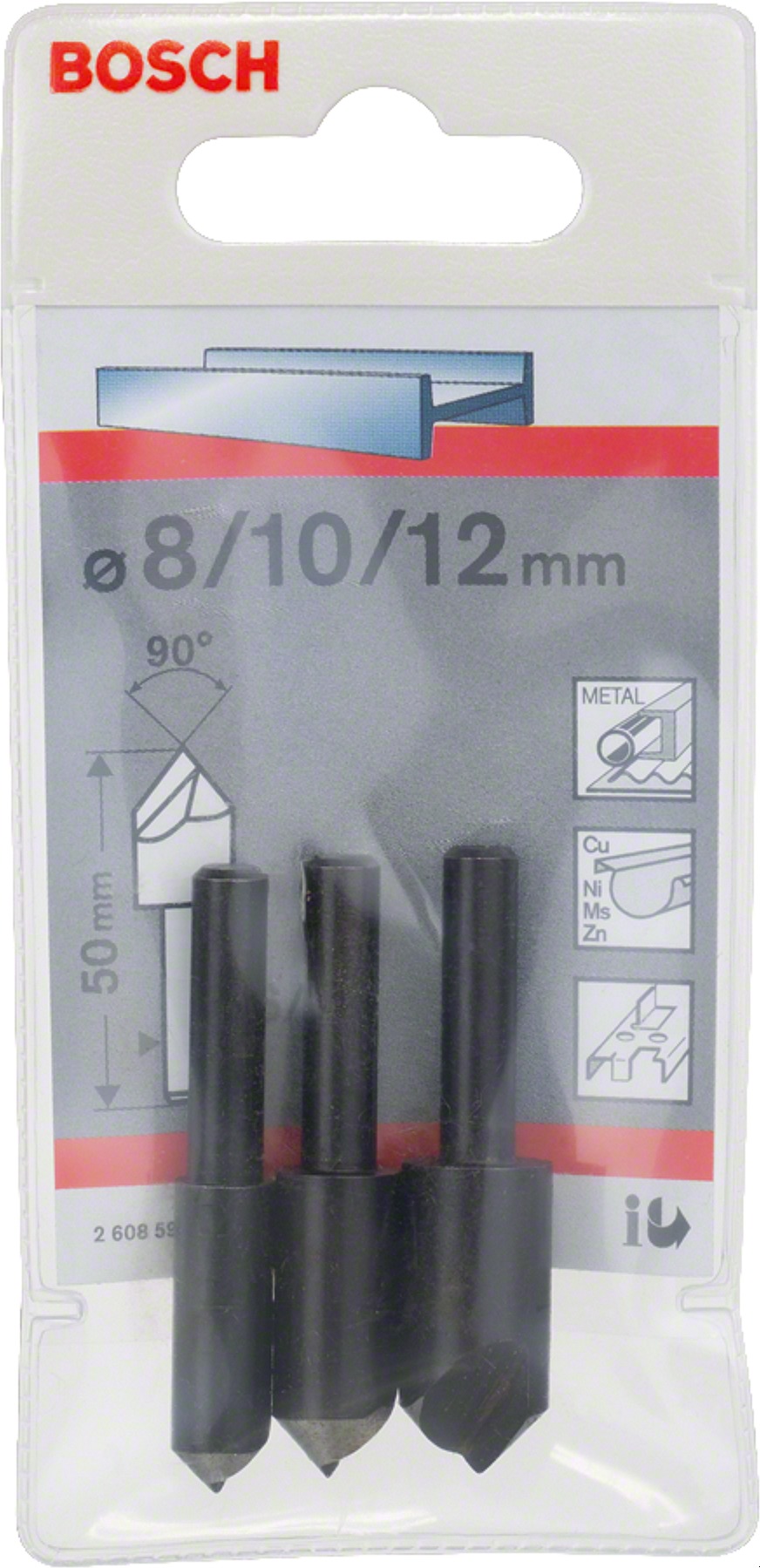 BOSCH Súprava záhlbníkov 6–8 mm, 3 kusy 2.608.596.667