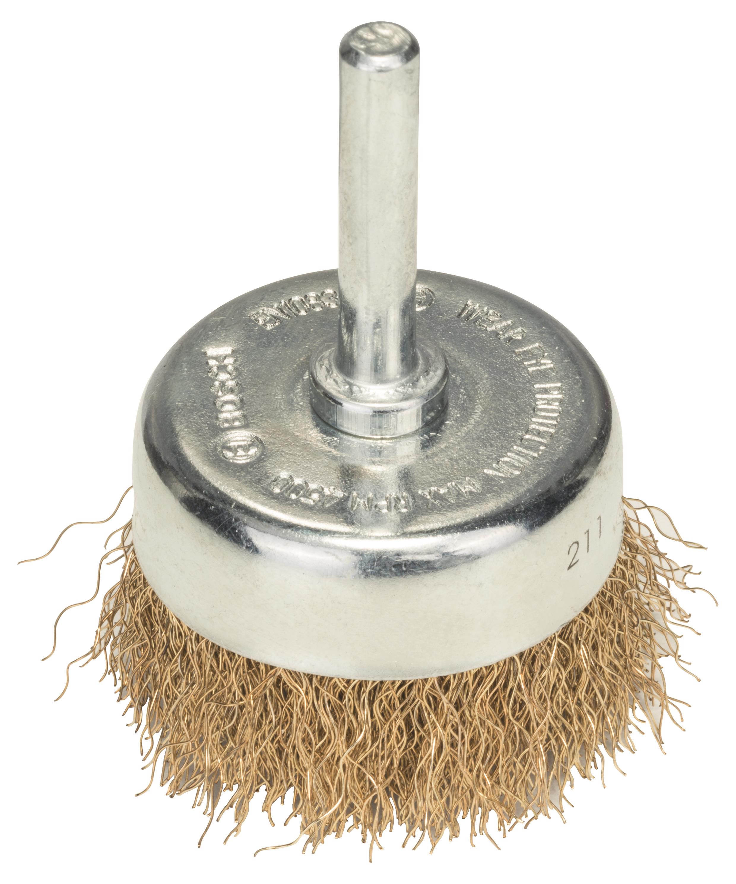 BOSCH Hrnčeková kefa, zvlnený drôt, 50 × 0,2 mm, mosadzný povrch 2.608.622.008