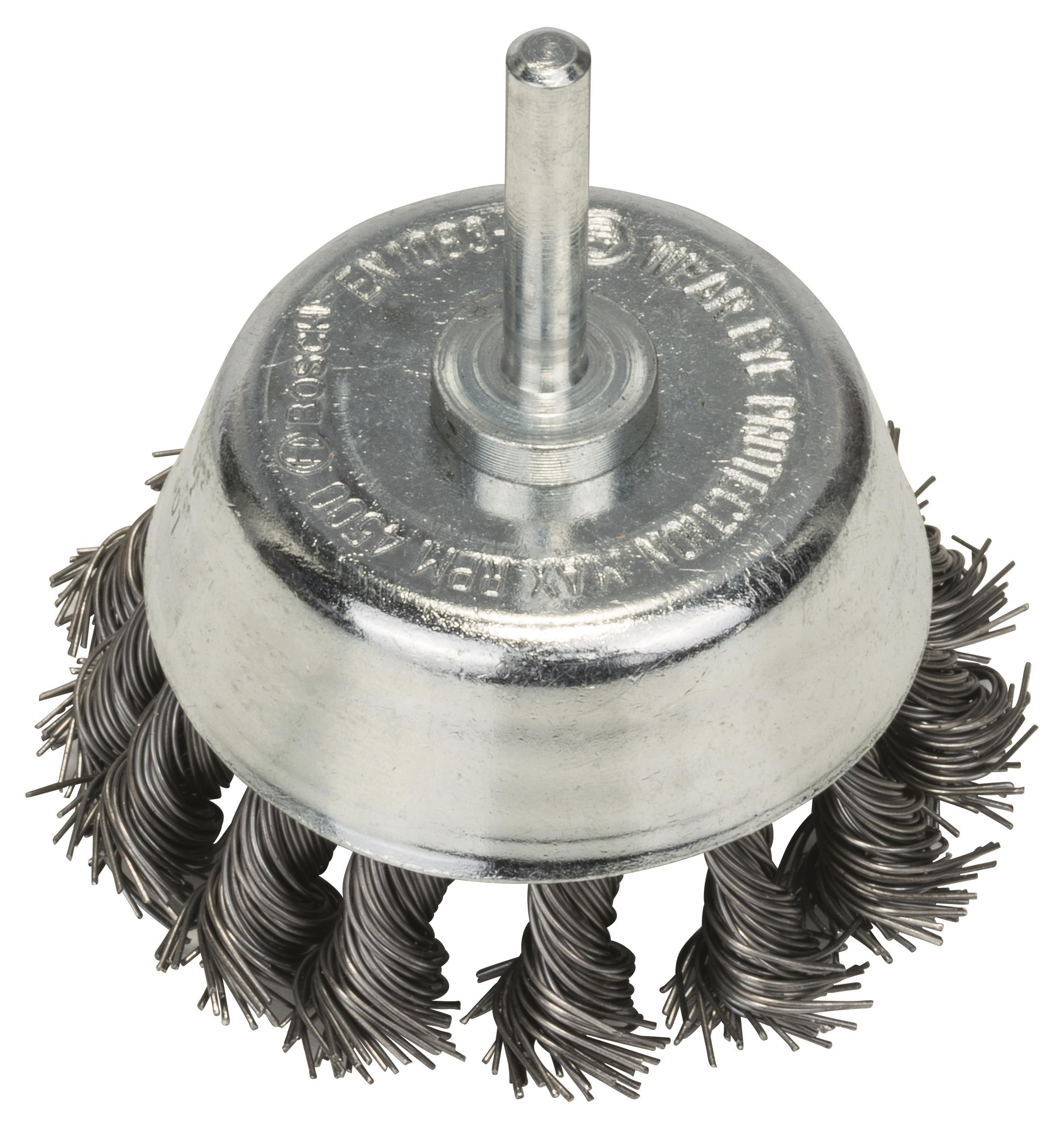 BOSCH Hrnčeková kefa, vrkočová, 65 × 0,5 mm, oceľ 2.608.622.050