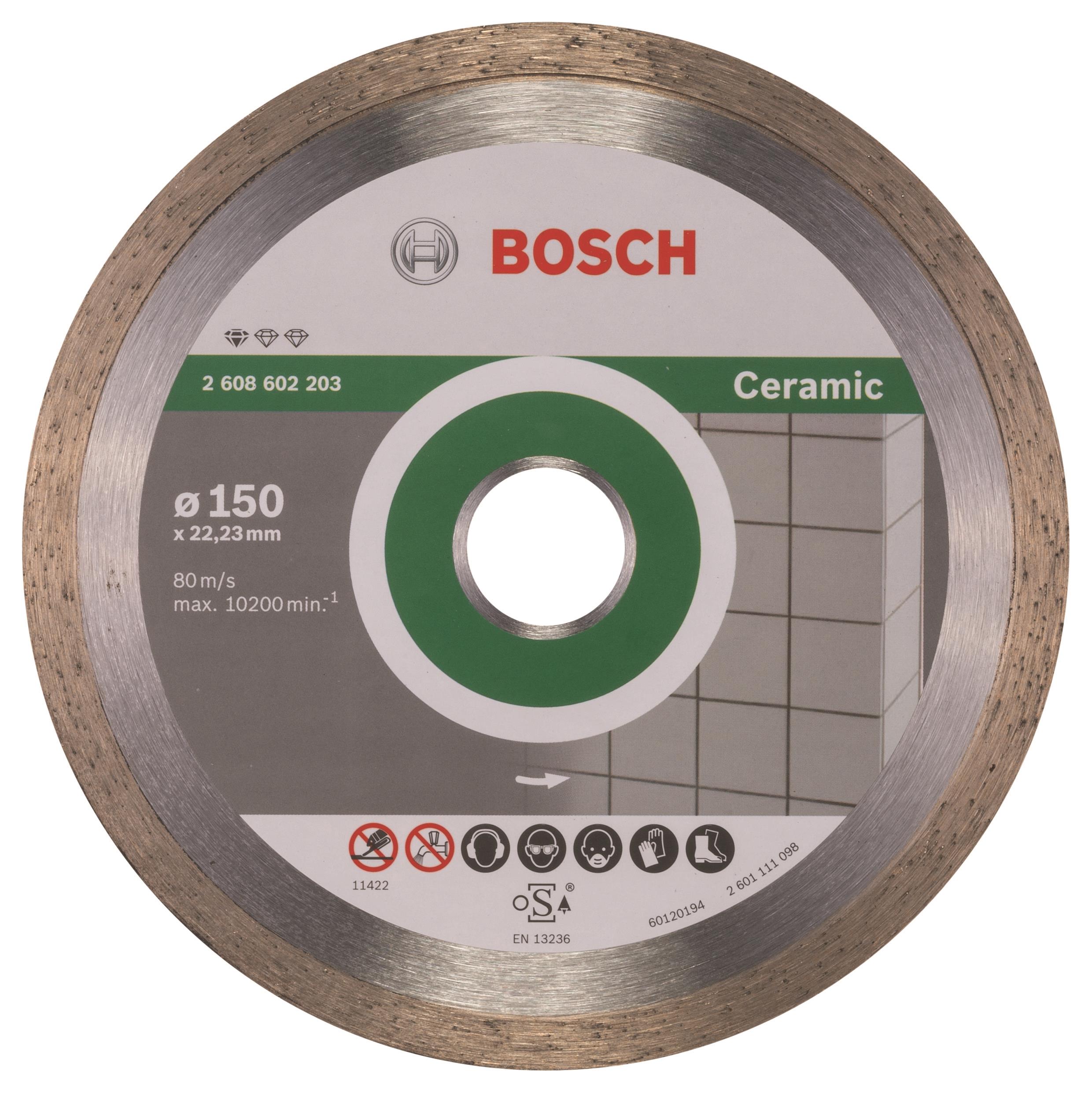 BOSCH Diamantový deliaci kotúč Standard for Ceramic 150 × 22,23 × 1,6 × 7 mm 2.608.602.203