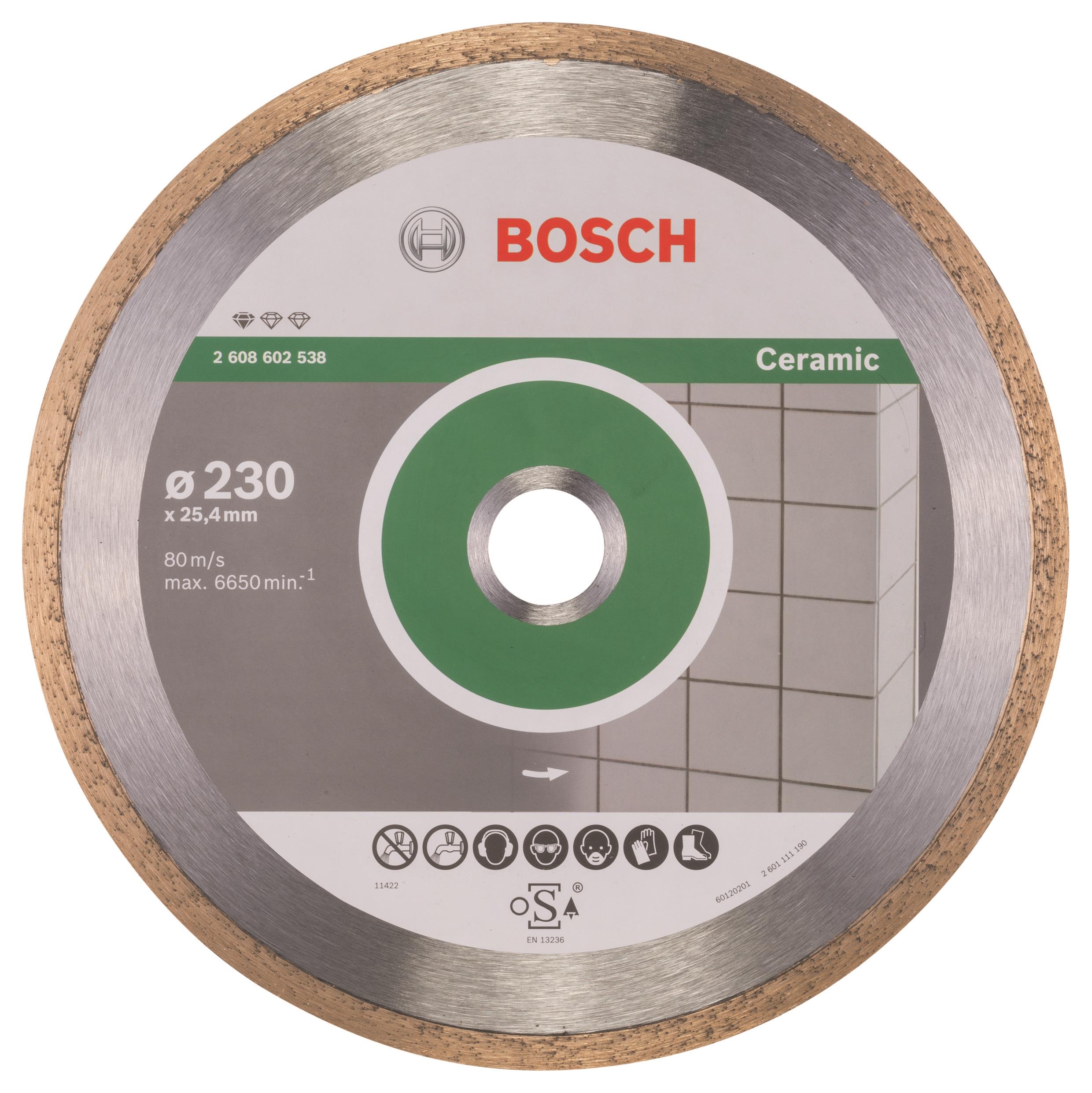 BOSCH Diamantový deliaci kotúč Štandard for Ceramic 230 × 25,40 × 1,6 × 7 mm 2.608.602.538