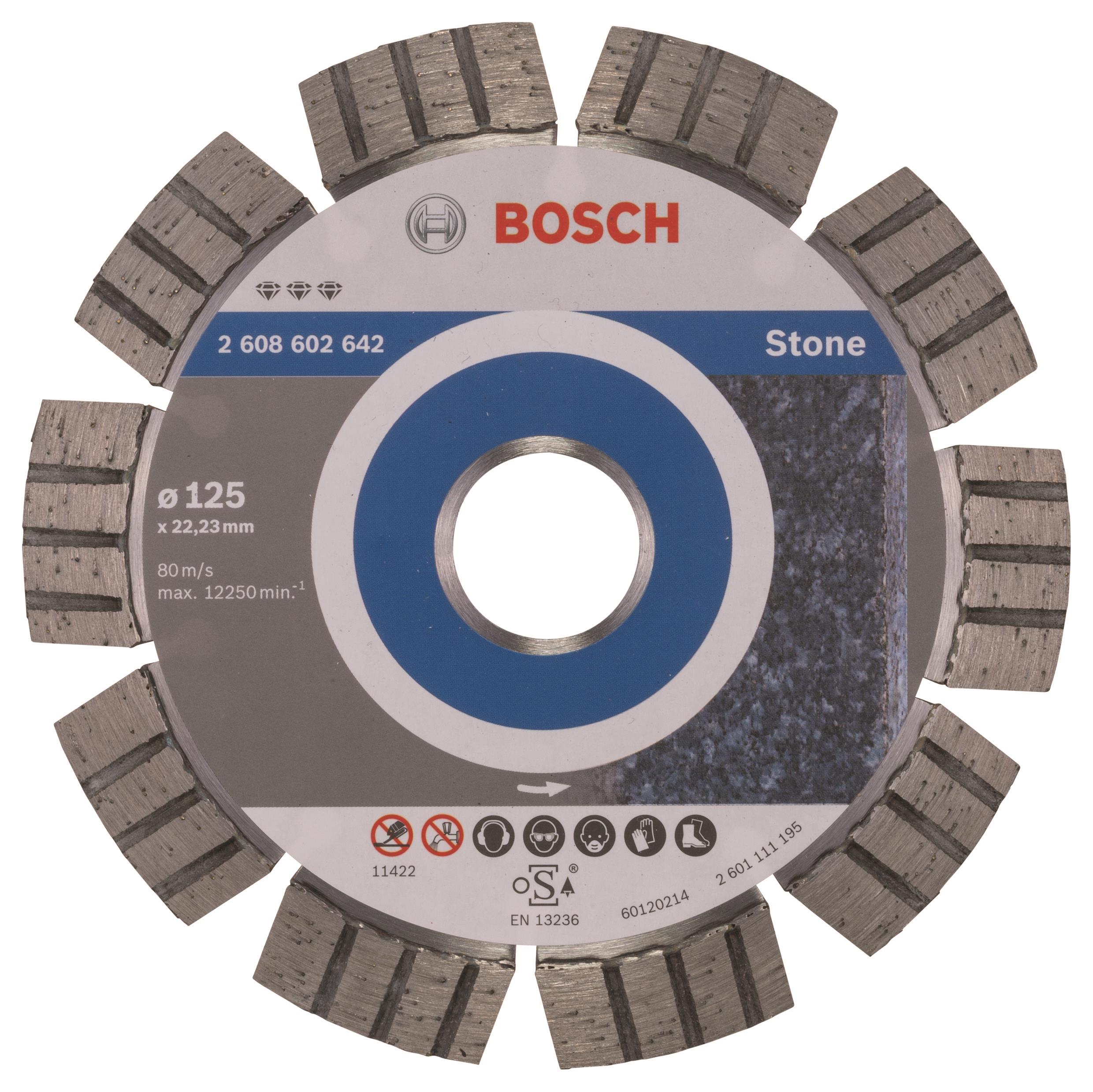 BOSCH Diamantový deliaci kotúč Best for Stone 125 × 22,23 × 2,2 × 12 mm 2.608.602.642
