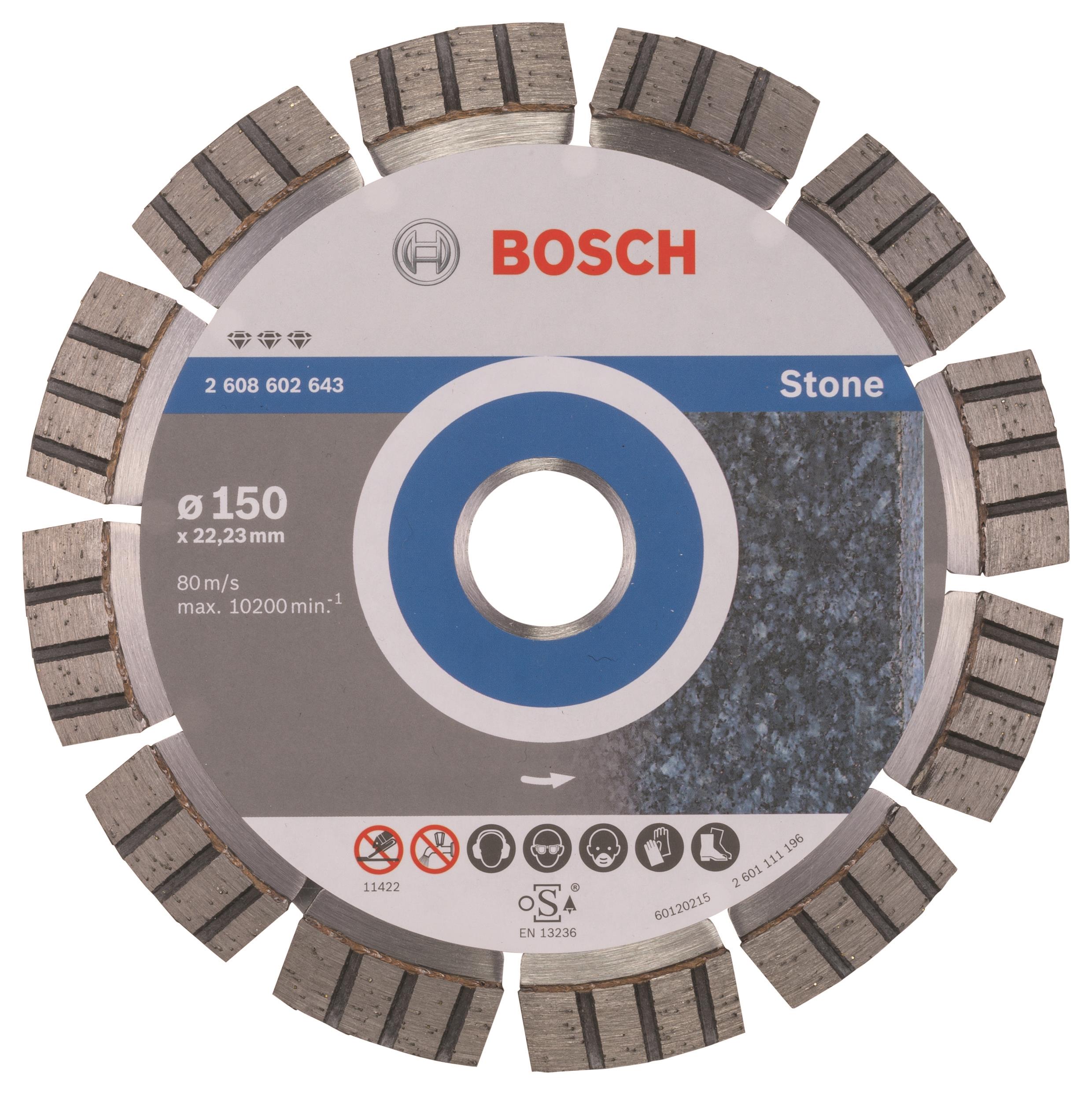 BOSCH Diamantový deliaci kotúč Best for Stone 150 × 22,23 × 2,4 × 12 mm 2.608.602.643