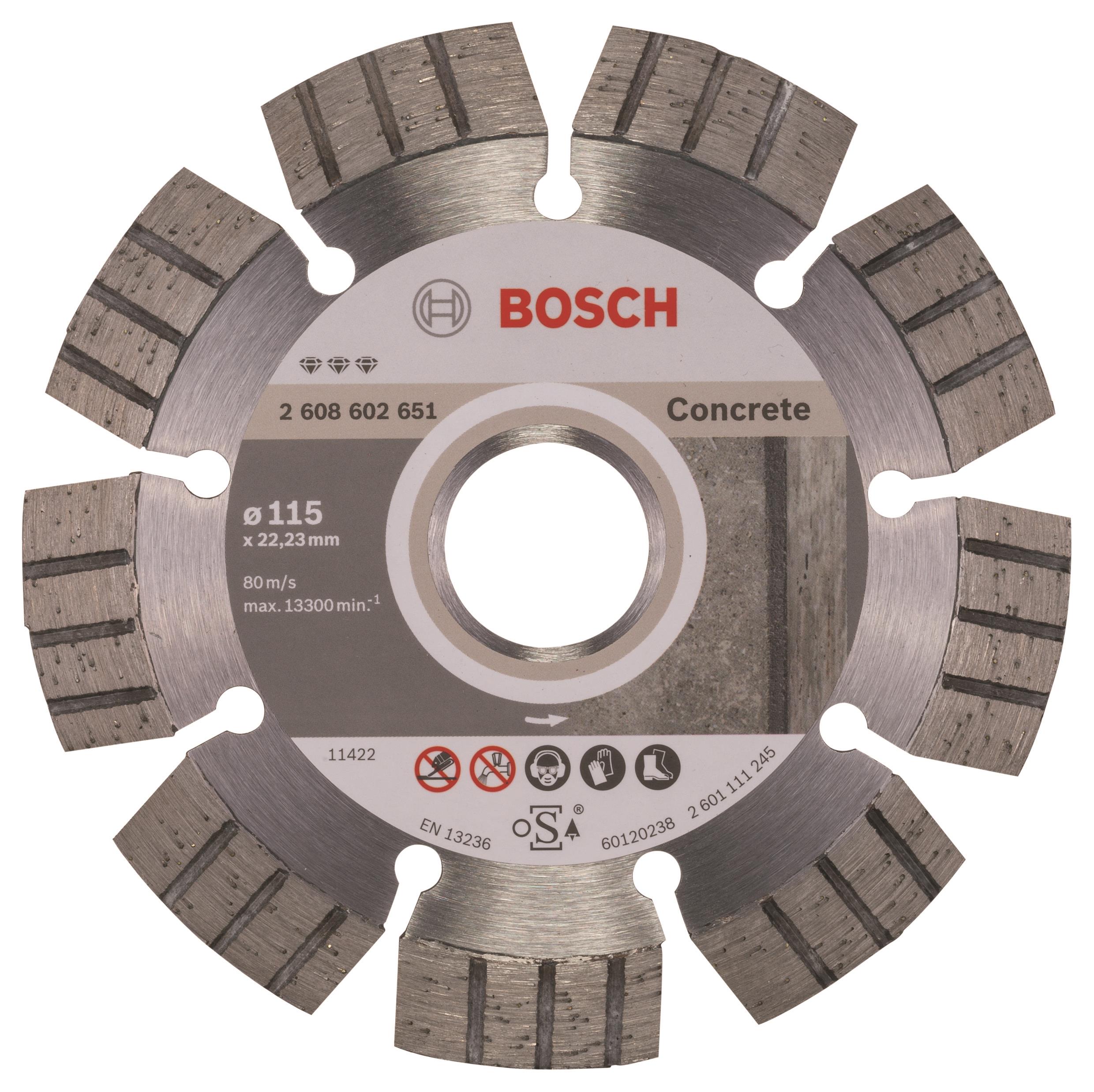 BOSCH Diamantový deliaci kotúč Best for Concrete 115 × 22,23 × 2,2 × 12 mm 2.608.602.651