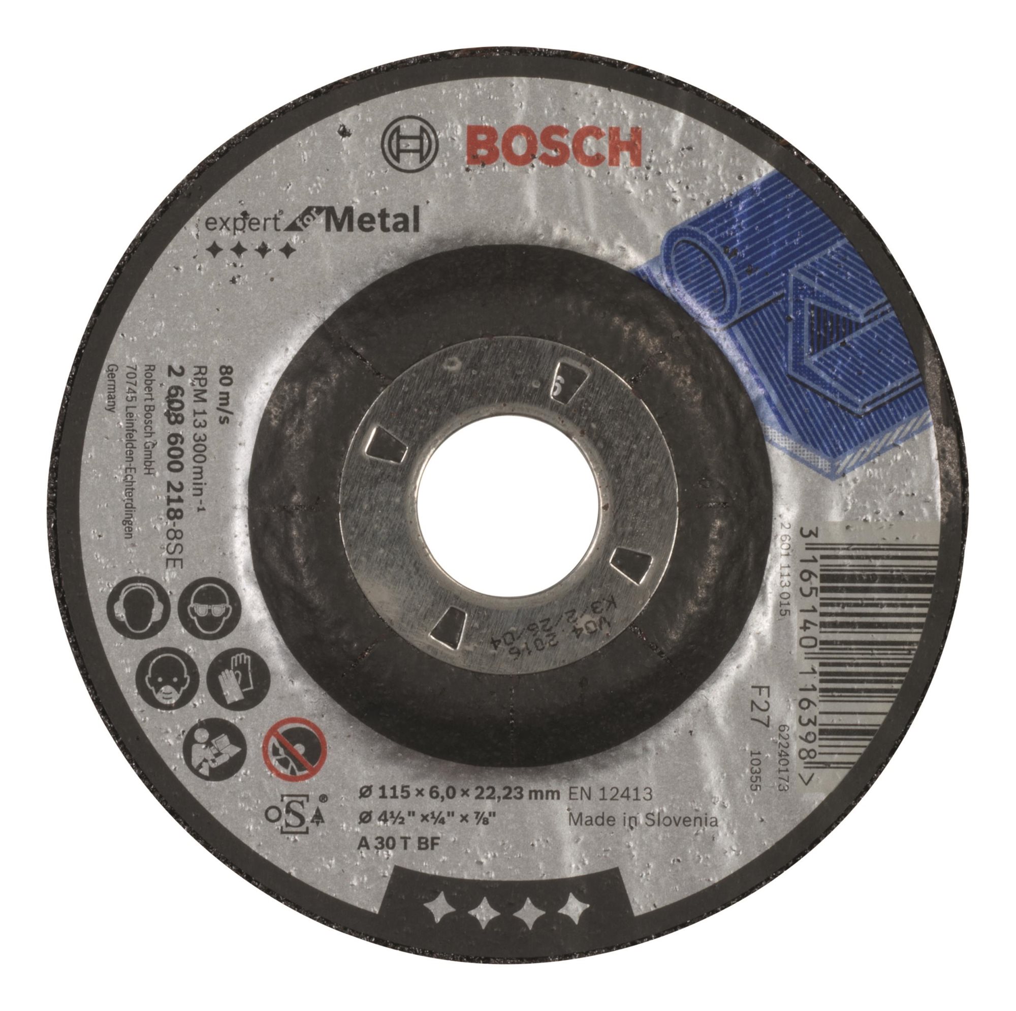 BOSCH Hrubovací kotúč profilovaný Expert for Metal A 30 T BF, 115 mm, 6,0 mm 2.608.600.218
