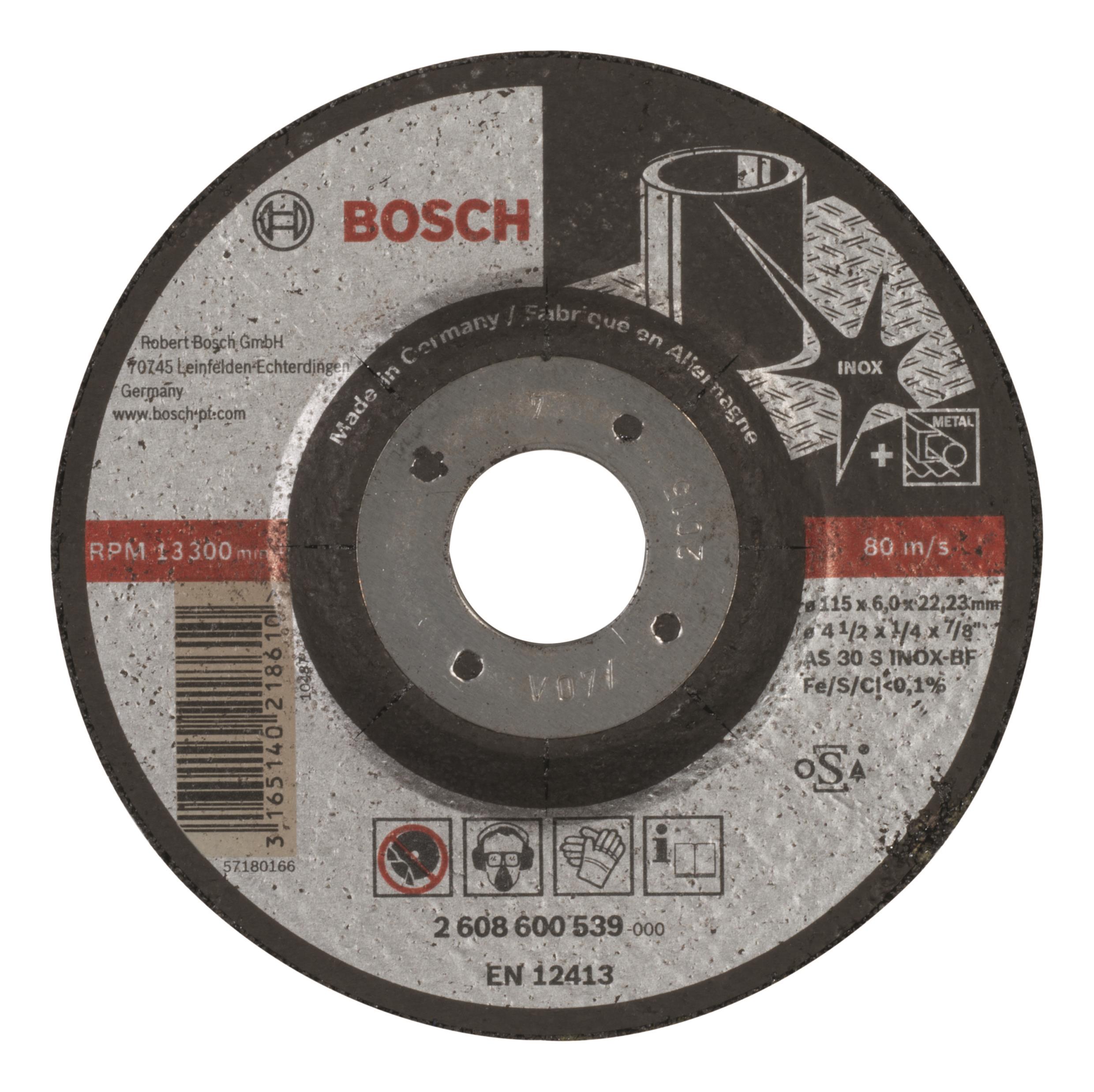 BOSCH Hrubovací kotúč profilovaný Expert for Inox AS 30 S INOX BF, 115 mm, 6,0 mm 2.608.600.539