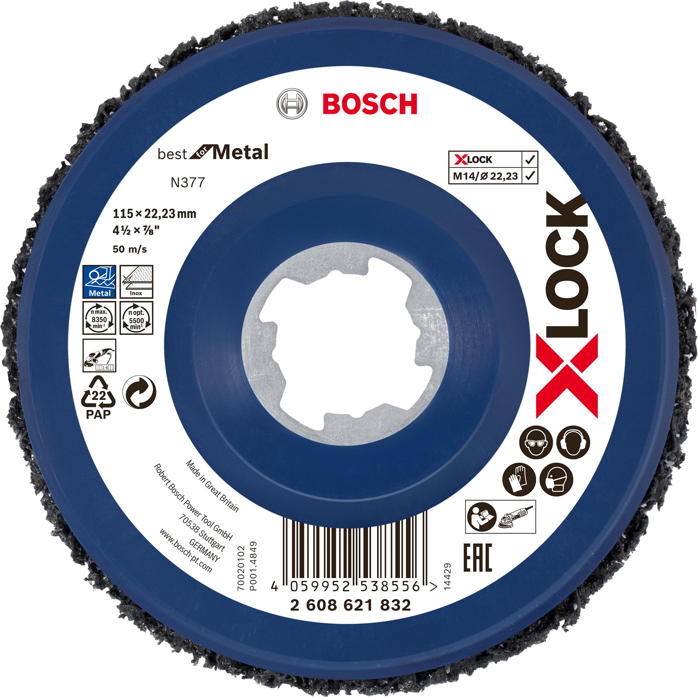 Bosch X-LOCK čistiaci kotúč N377 Metal 115 mm 22,23 mm 2.608.621.832