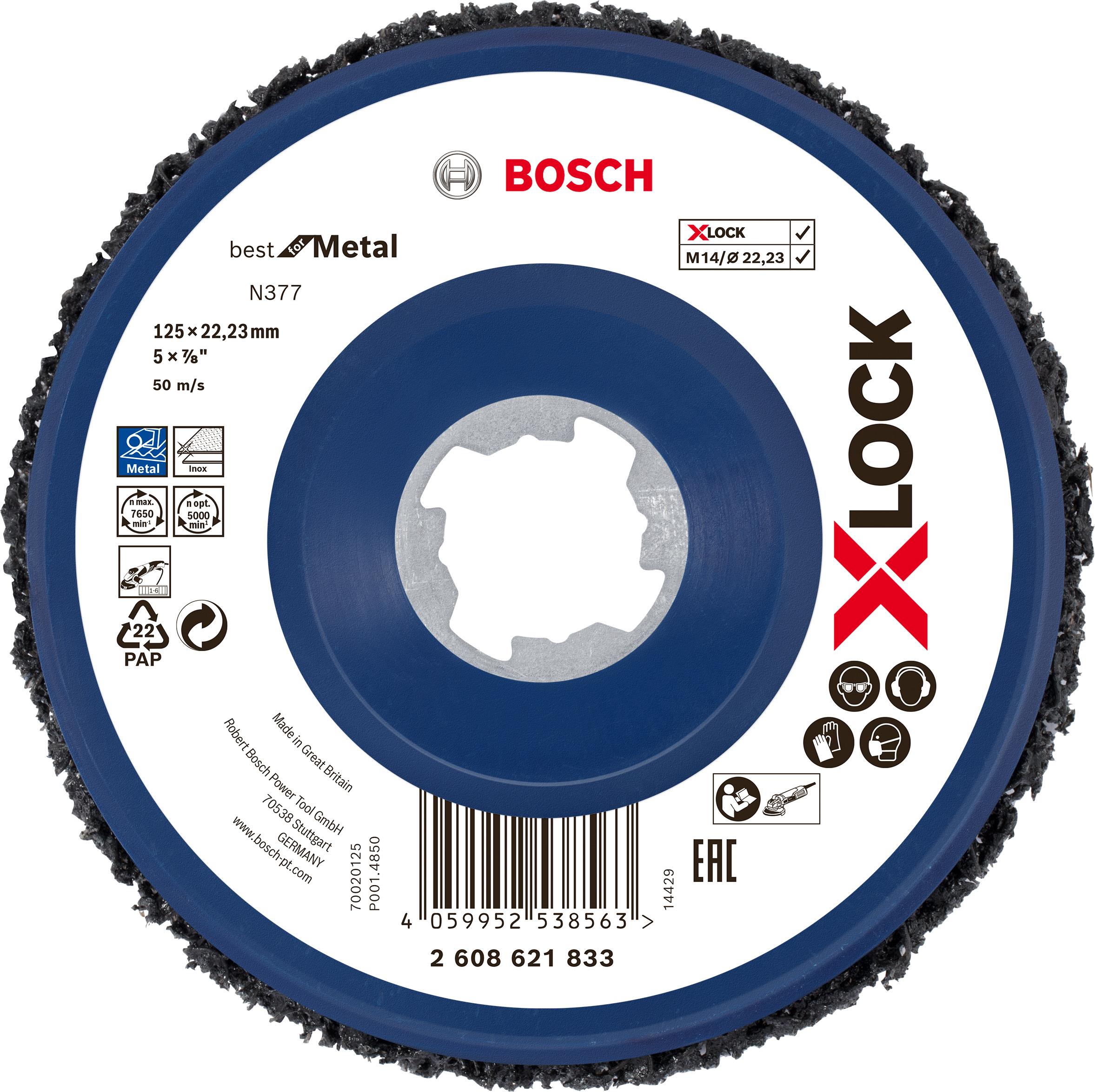 Bosch X-LOCK čistiaci kotúč N377 Metal 125 mm, 22,23 mm 2.608.621.833