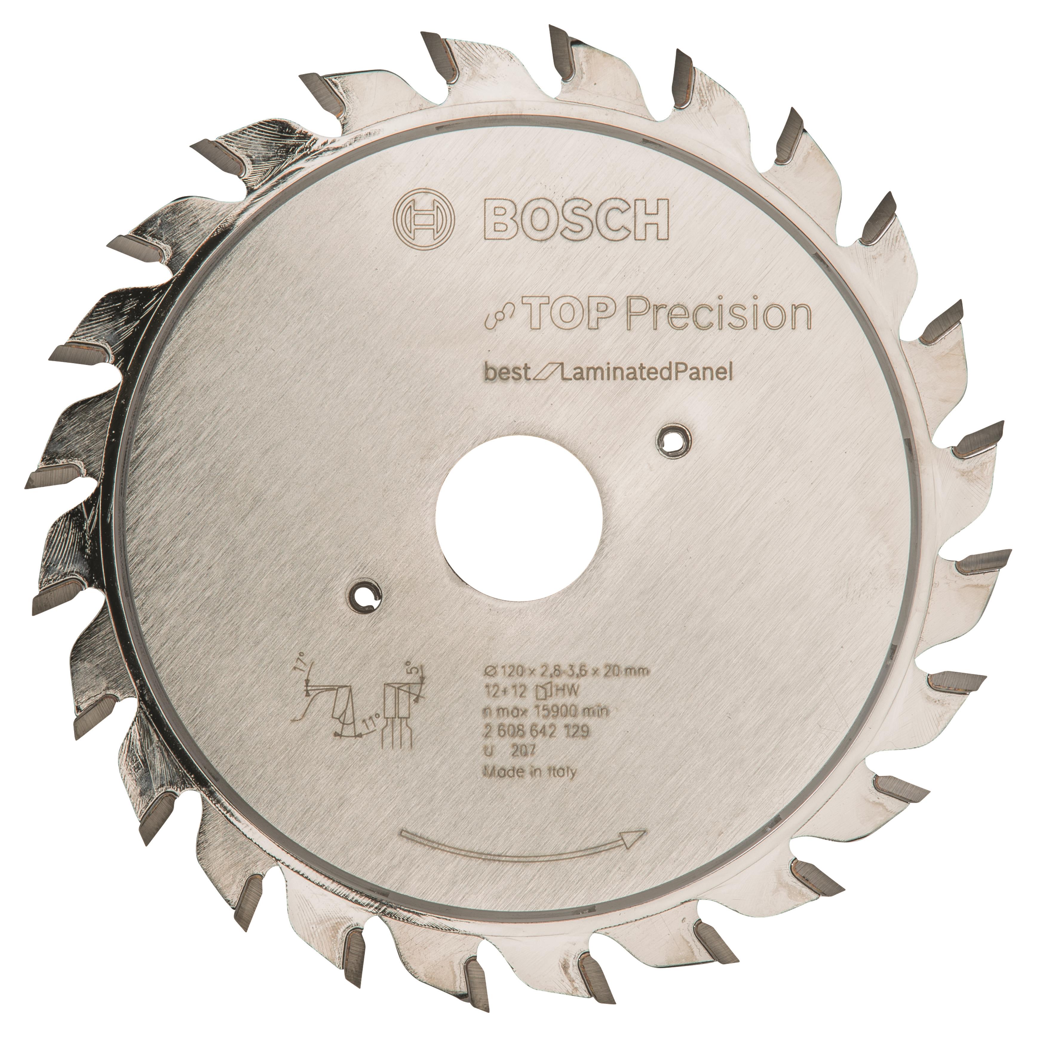 Bosch Predrezový kotúč Top Precision Laminated Panel 120 × 20 × 2,8 – 3,6 mm, 12+12 2.608.642.129