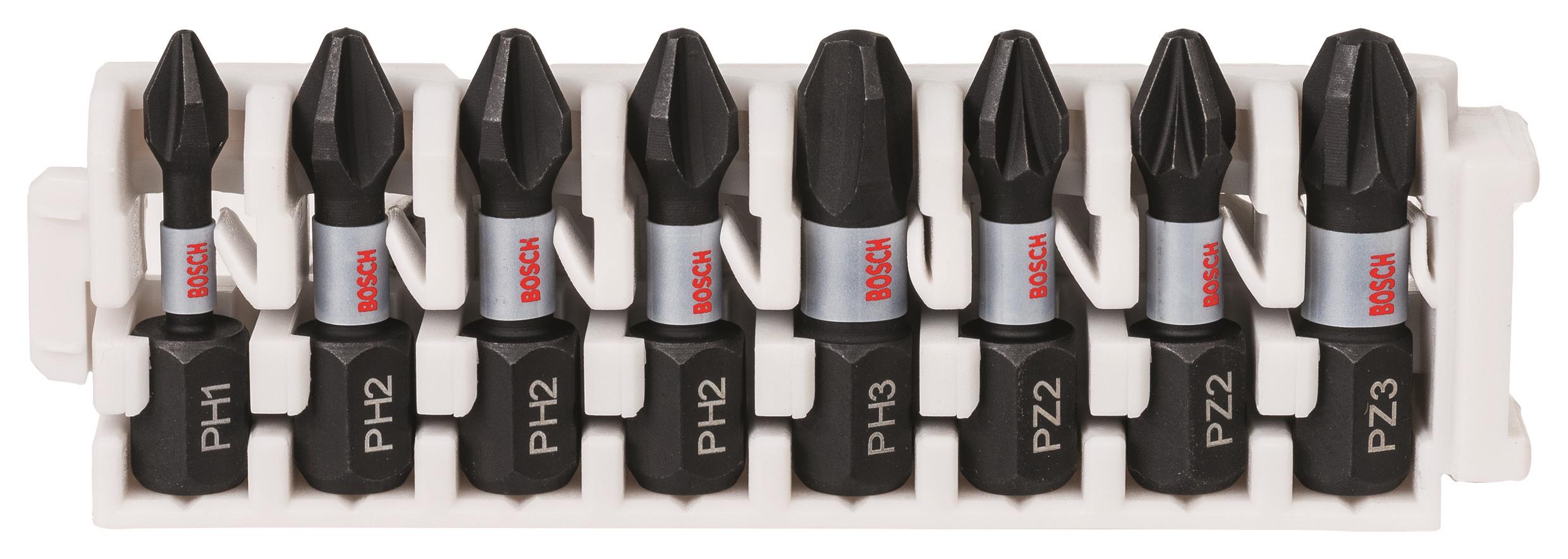 BOSCH 8-dielna súprava nadstavcov Impact Control, 1×PH1;3×PH2;1×PH3;2×PZ2;1×PZ3 2.608.522.323