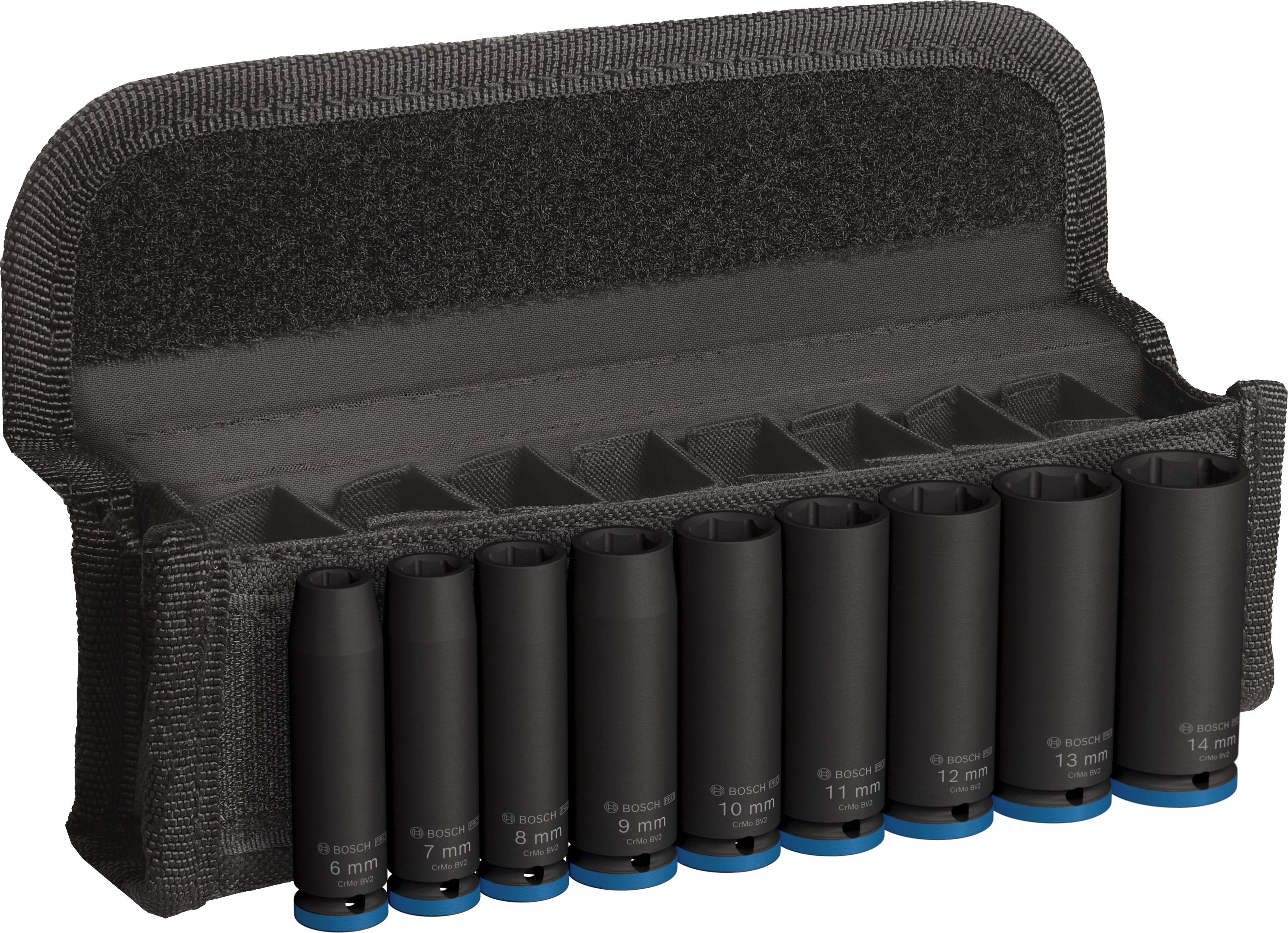 BOSCH Sada PRO Impact Socket Set, 1”, predĺžené, 9 ks