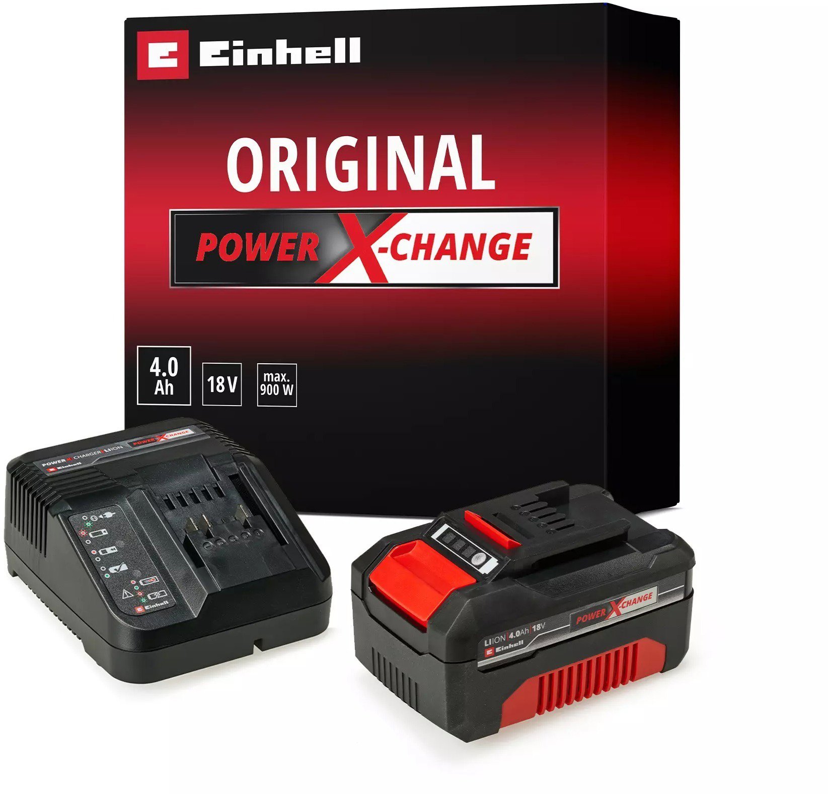 EINHELL Štartovacia súprava Power X-Change 18 V (batéria 4,0 Ah + nabíjačka), 4512042