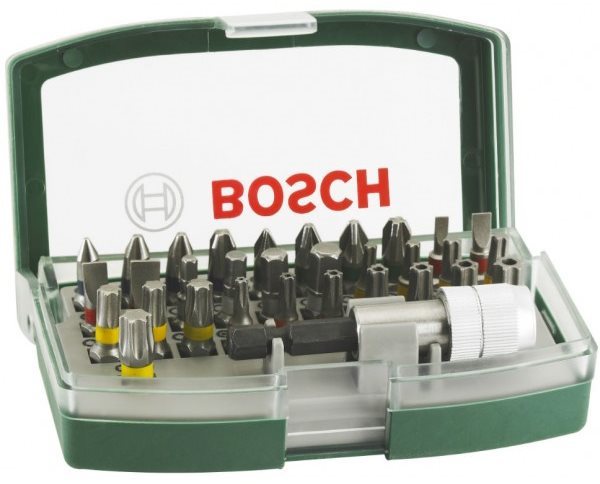BOSCH 32-dielna súprava skrutkovacích bitov s farebným kódovaním
