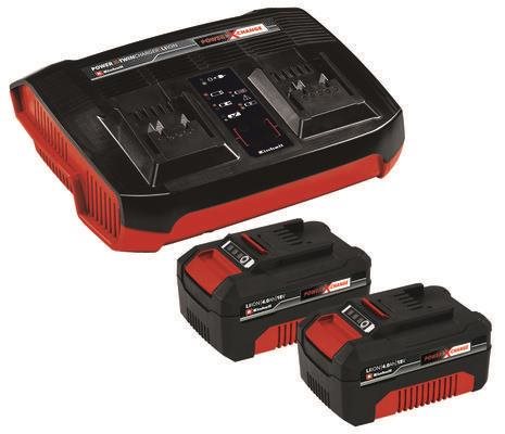 EINHELL Štartovacia súprava Power X-Change 18 V (2× 4,0 Ah + nabíjačka 3 A), 4512112