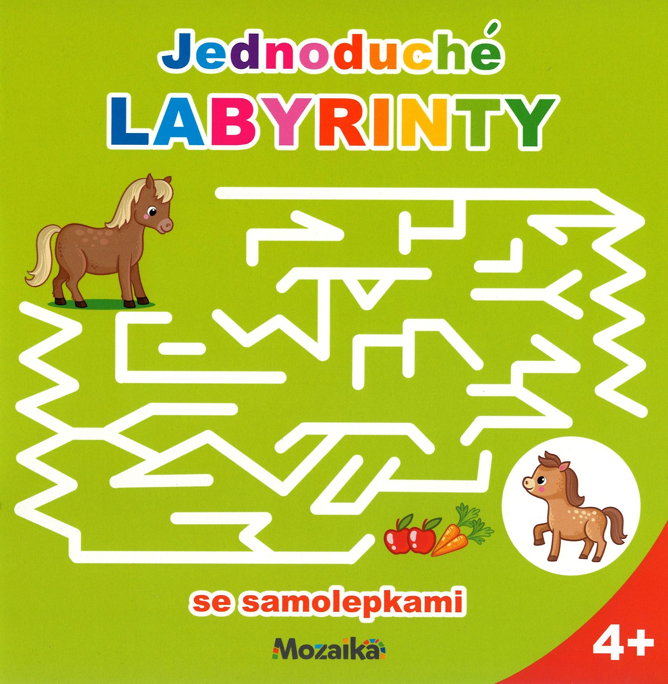 Infoa Jednoduché labyrinty se samolepkami, zelený sešit