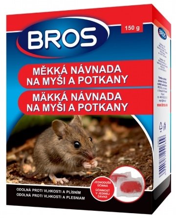 Rodenticíd BROS mäkká návnada na myši a potkany 150 g