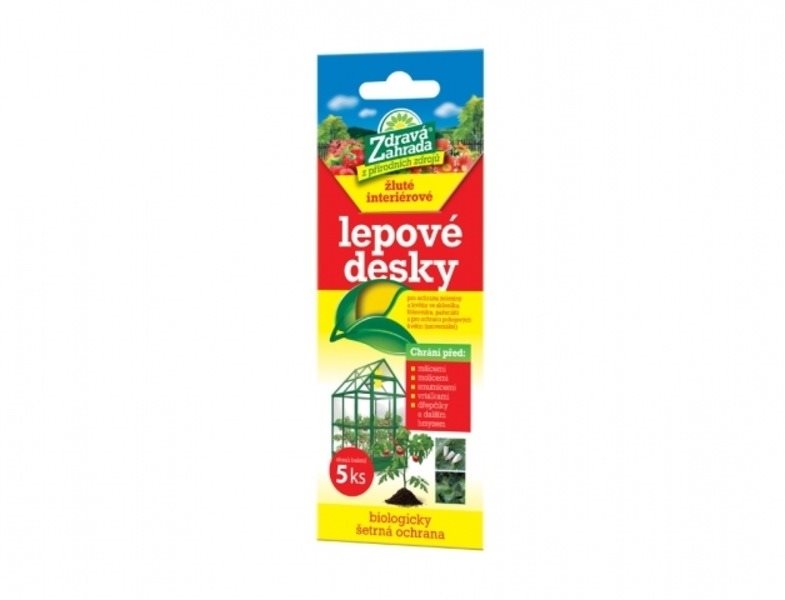 Lepové dosky ZDRAVÁ ZÁHRADA žlté na vošky 7,5 × 20 cm 5 ks