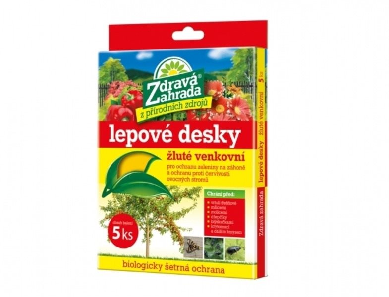 Lepové dosky ZDRAVÁ ZÁHRADA žlté na vošky, 15 × 20 cm, 5 ks