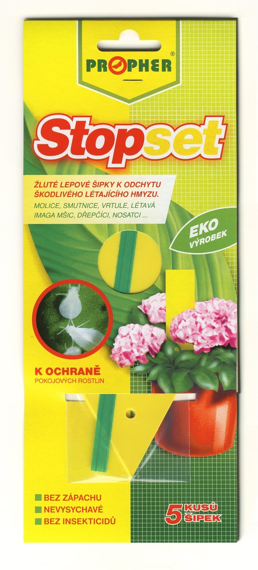 PROPHER Stopset žlté šípky proti muškám na izbových rastlinách